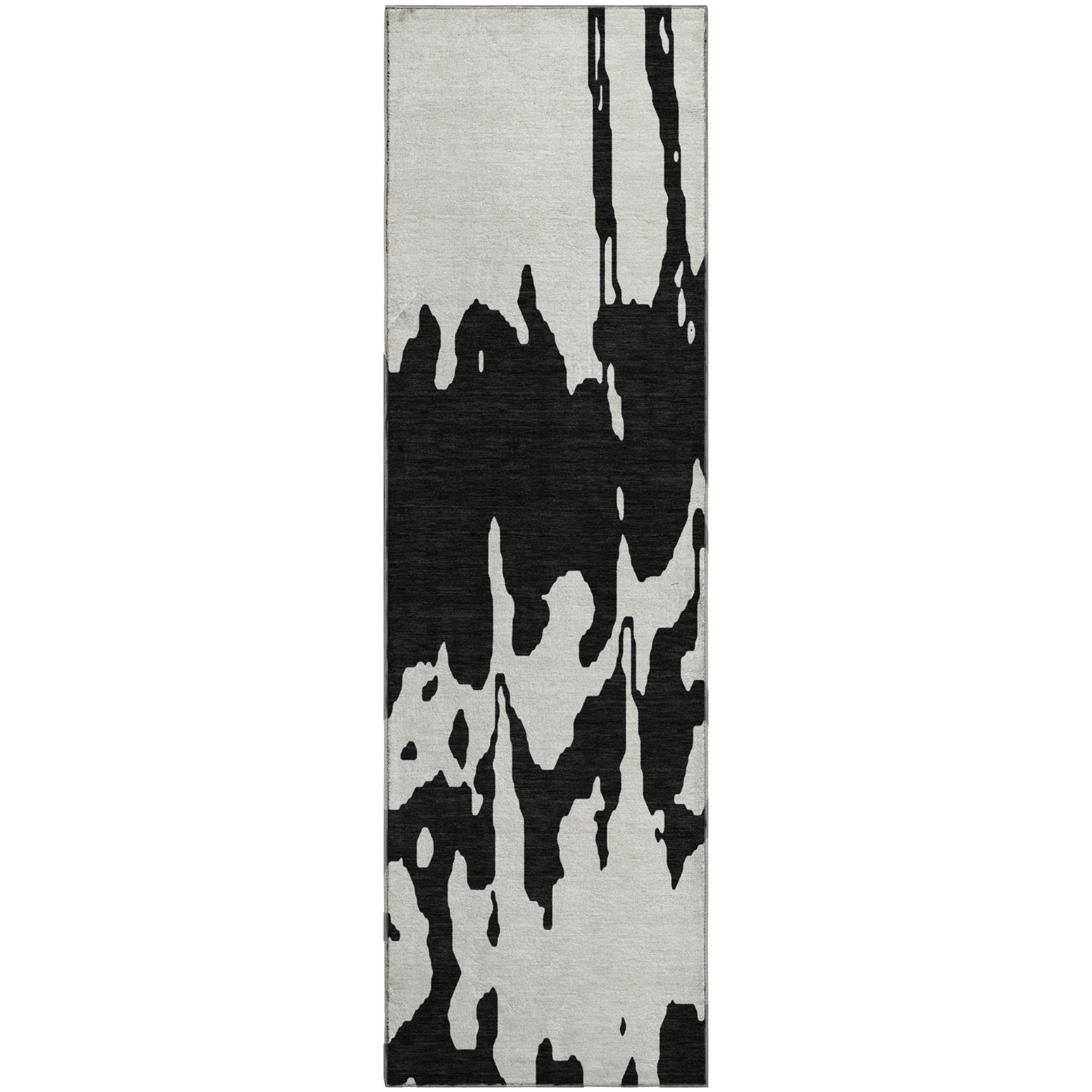 Seville Machine Washable Transitional Black Rug 2'3" x 7'6" #shape_Runner