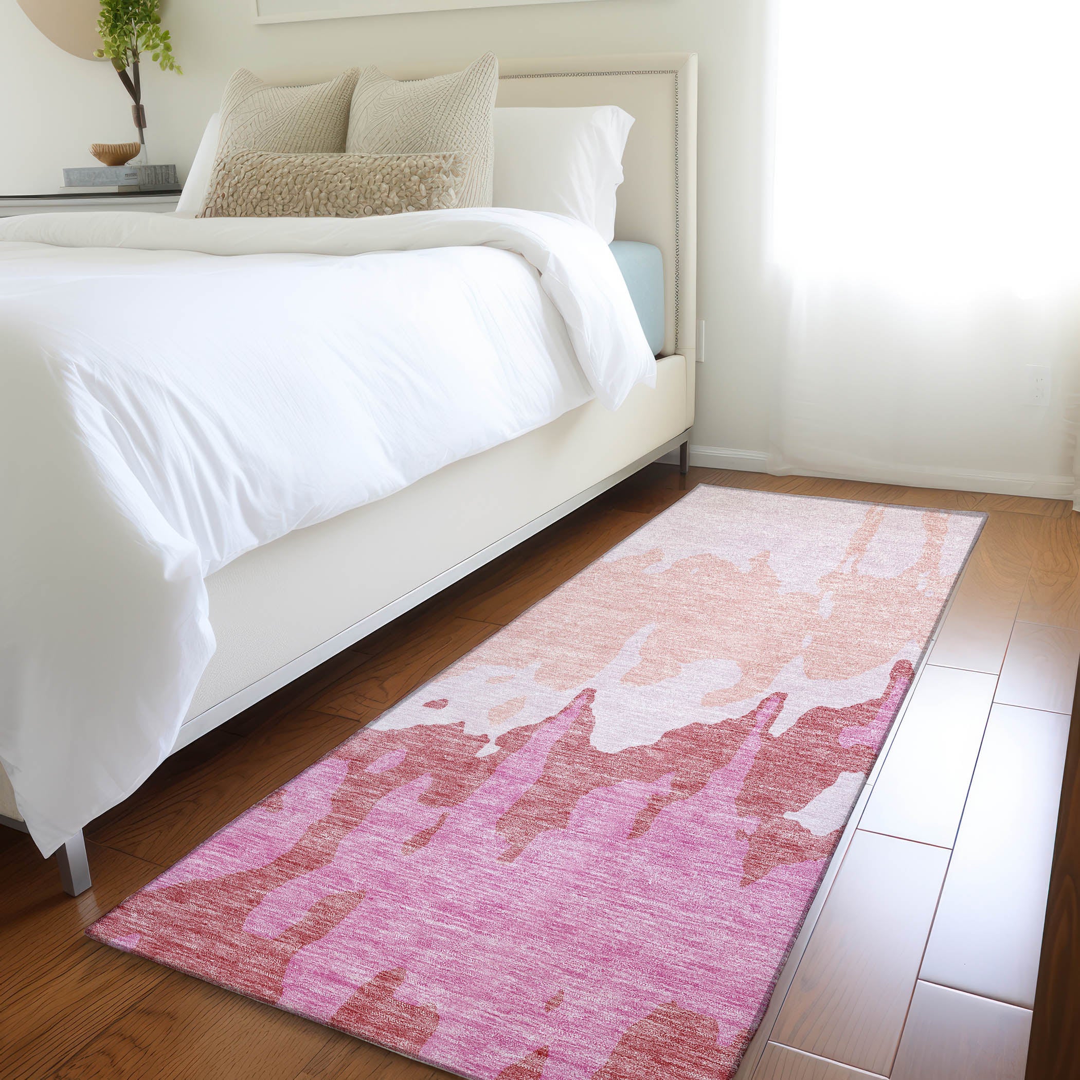 Seville Machine Washable Transitional Blush Pink Rug 2'3" x 7'6" #shape_Runner