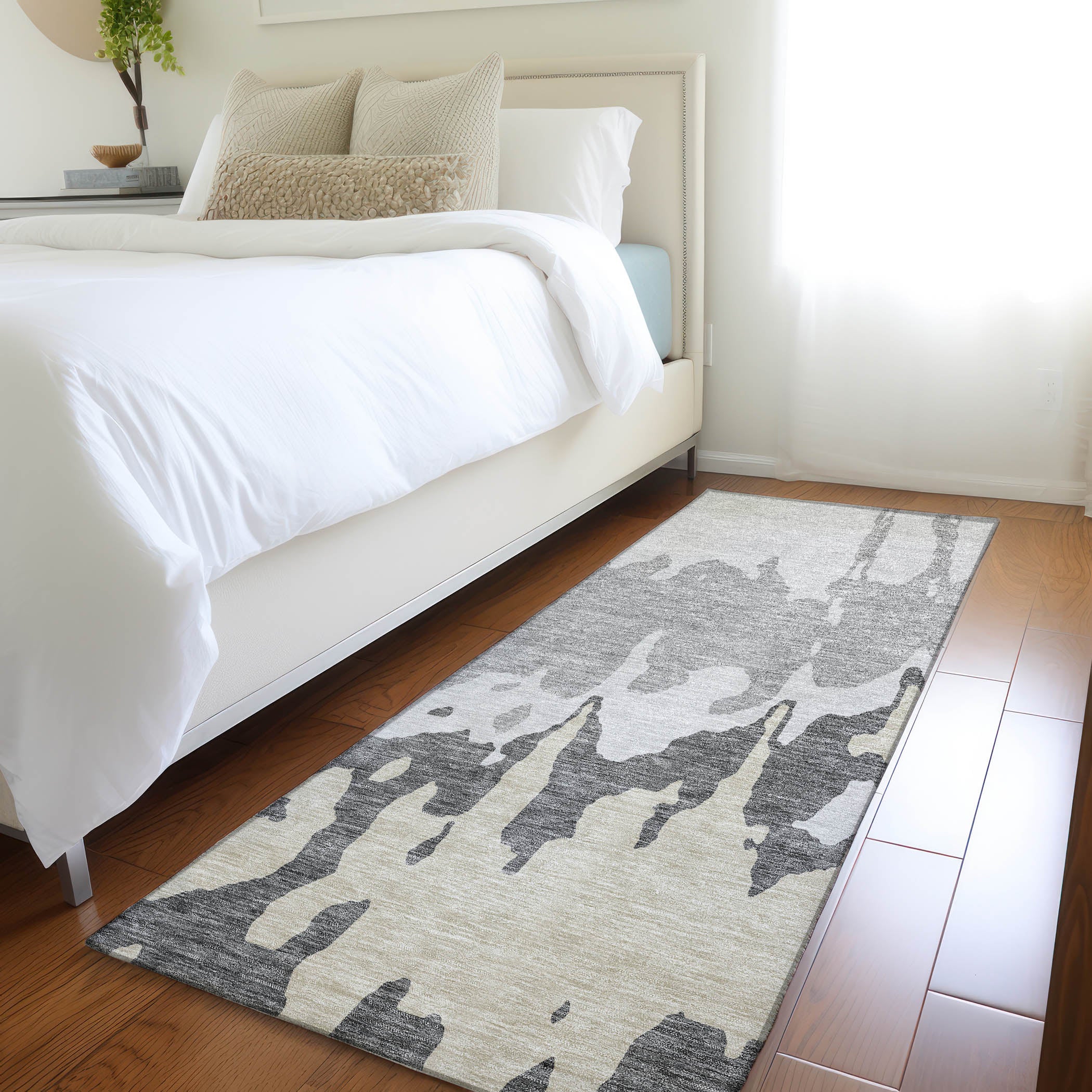 Seville Machine Washable Transitional Gray Rug 2'3" x 7'6" #shape_Runner