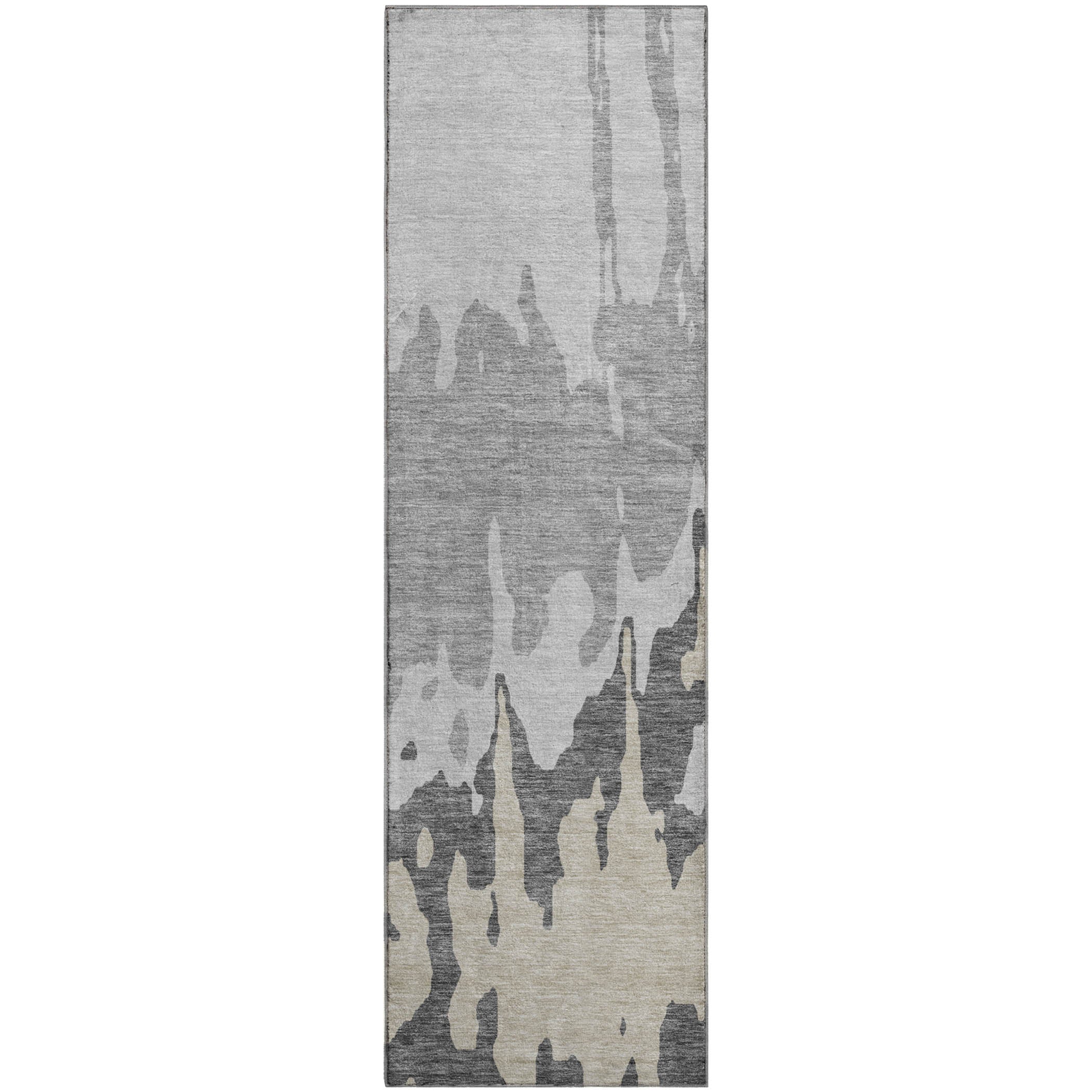 Seville Machine Washable Transitional Gray Rug 2'3" x 7'6" #shape_Runner