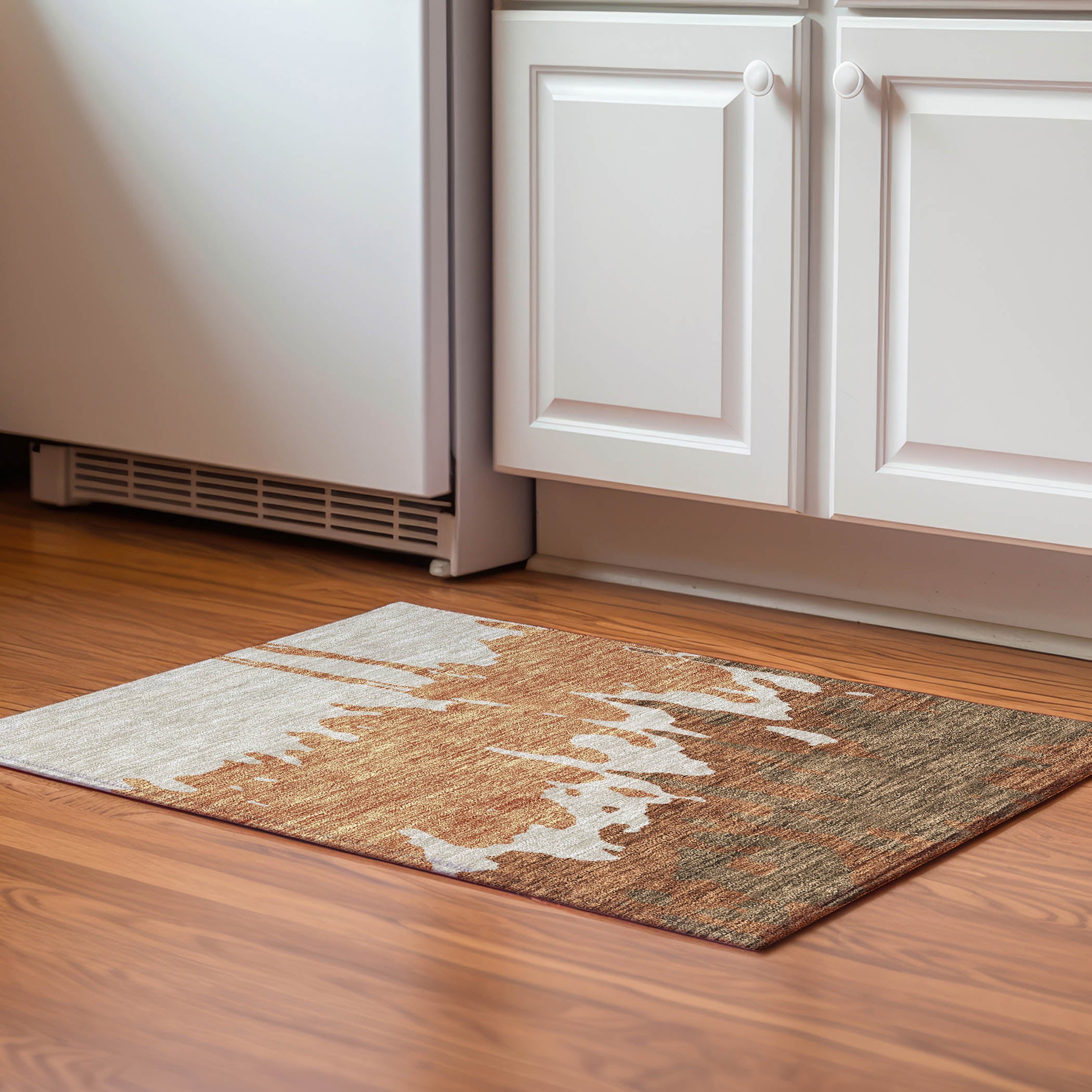 Seville Machine Washable Transitional Paprika Orange Rug 1'8" x 2'6" #shape_Rectangle