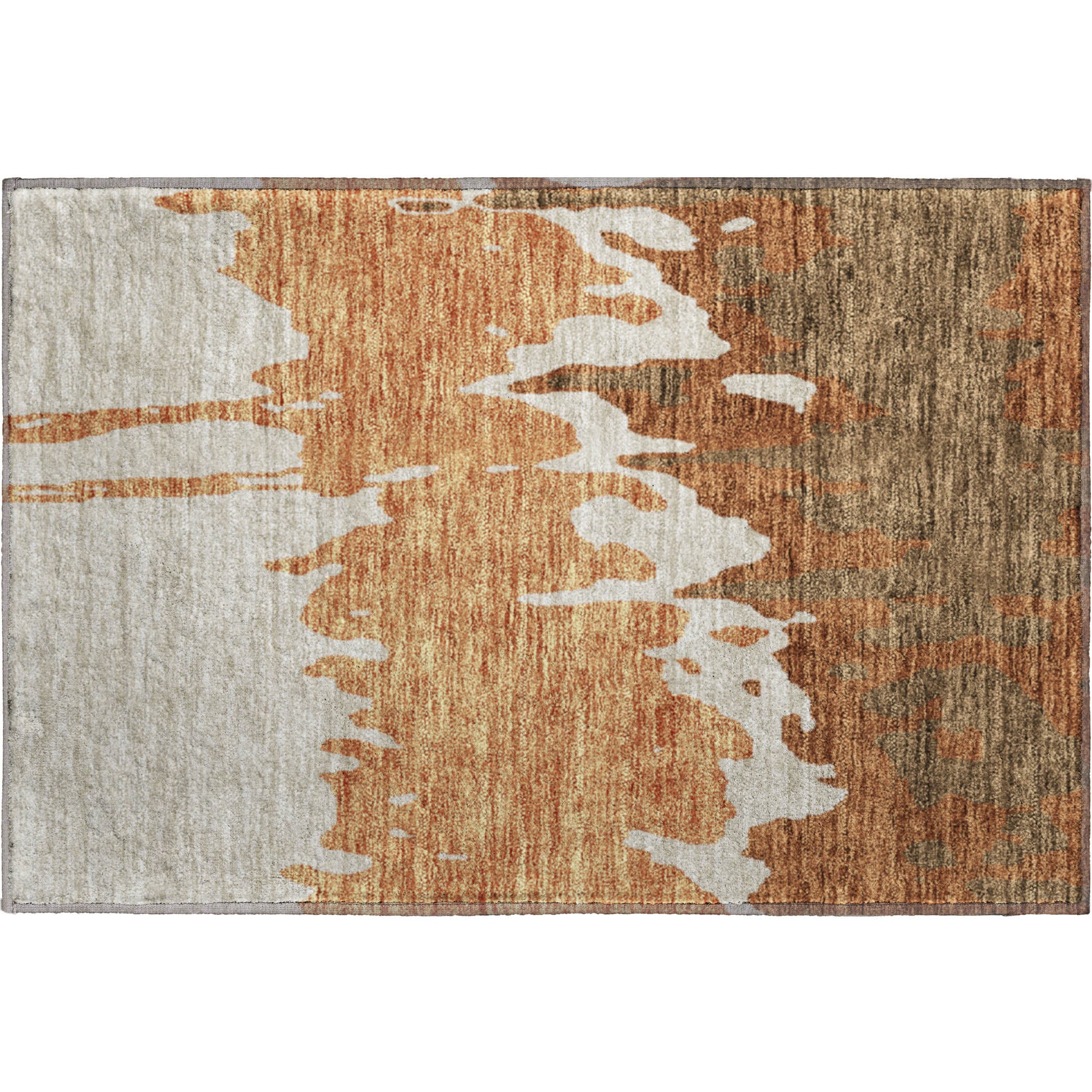 Seville Machine Washable Transitional Paprika Orange Rug 1'8" x 2'6" #shape_Rectangle