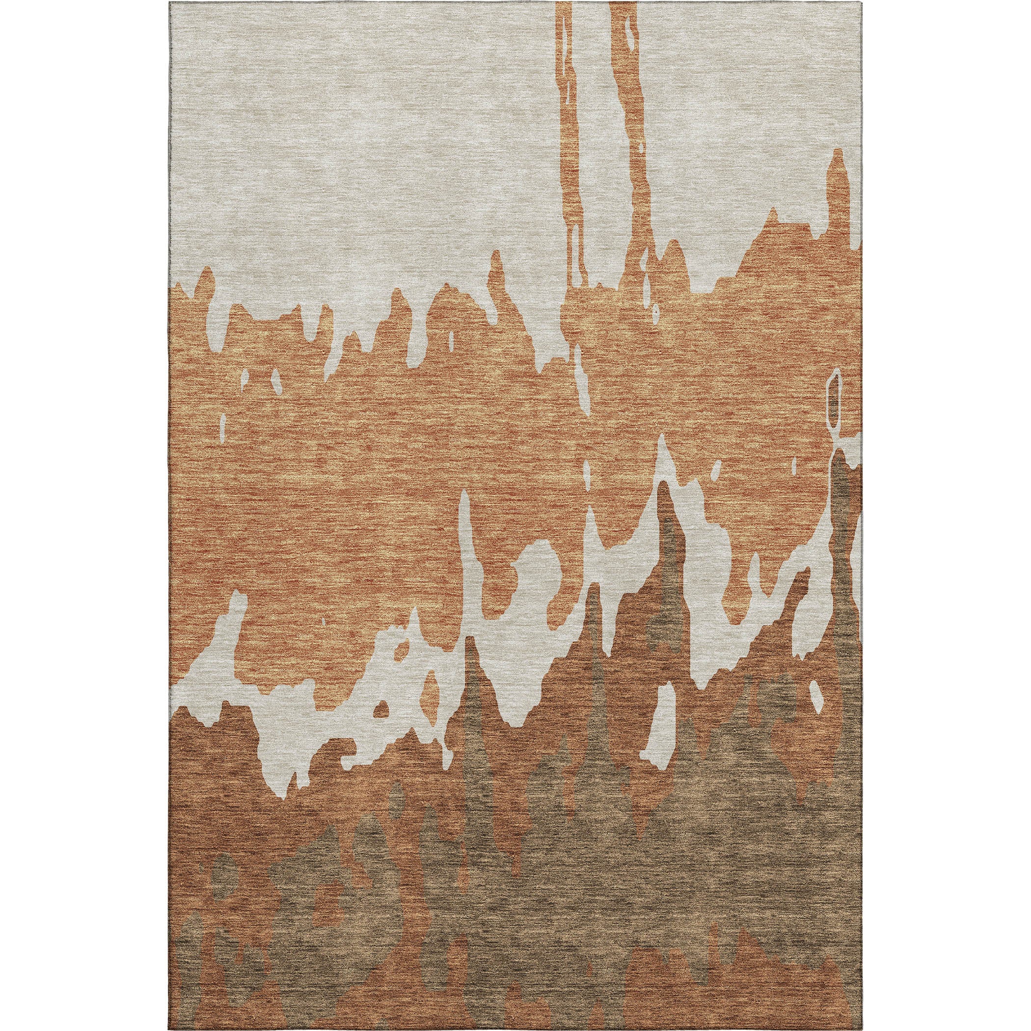 Seville Machine Washable Transitional Paprika Orange Rug 2'6" x 3'10" #shape_Rectangle