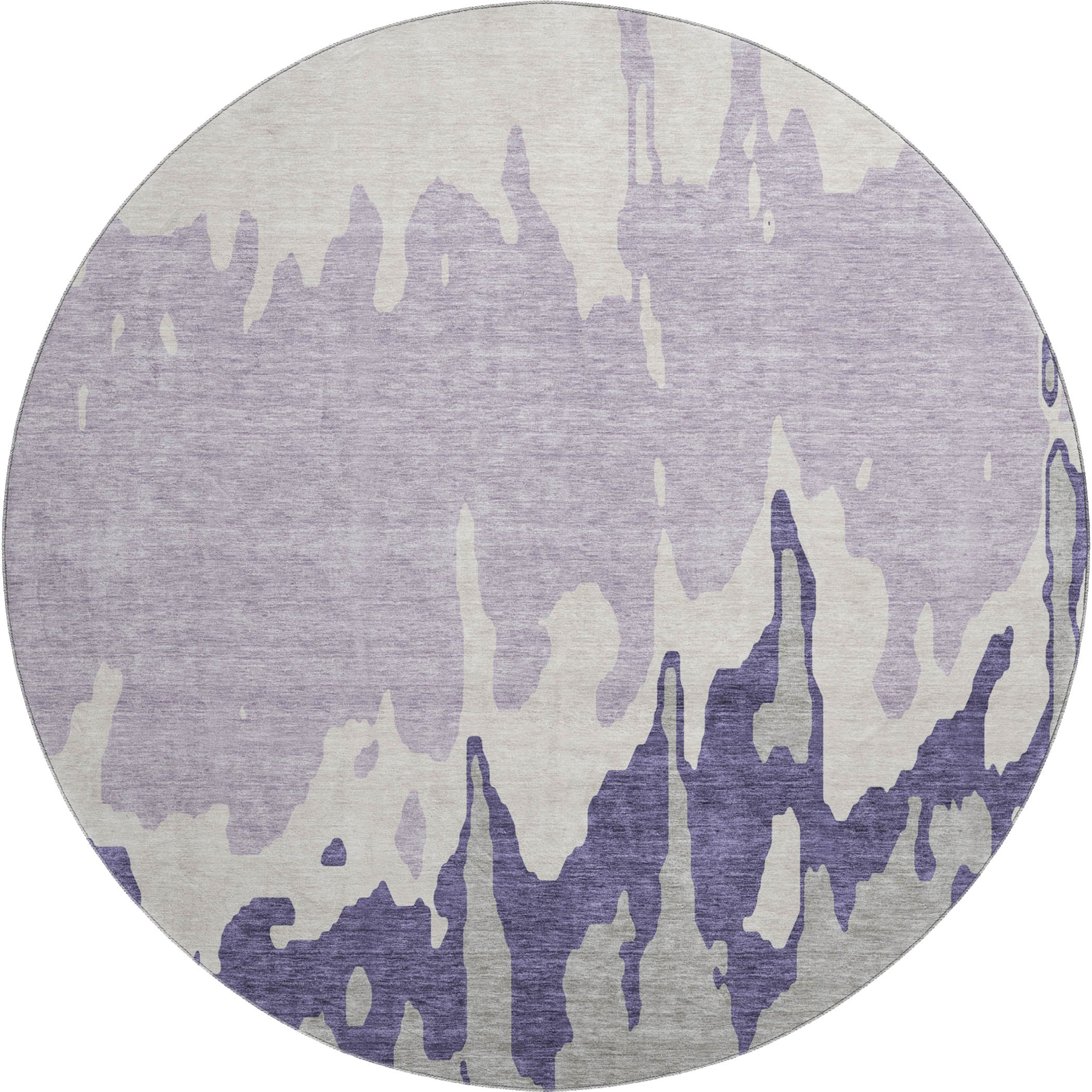 Seville Machine Washable Transitional Purple Rug 8' x 8' #shape_Round