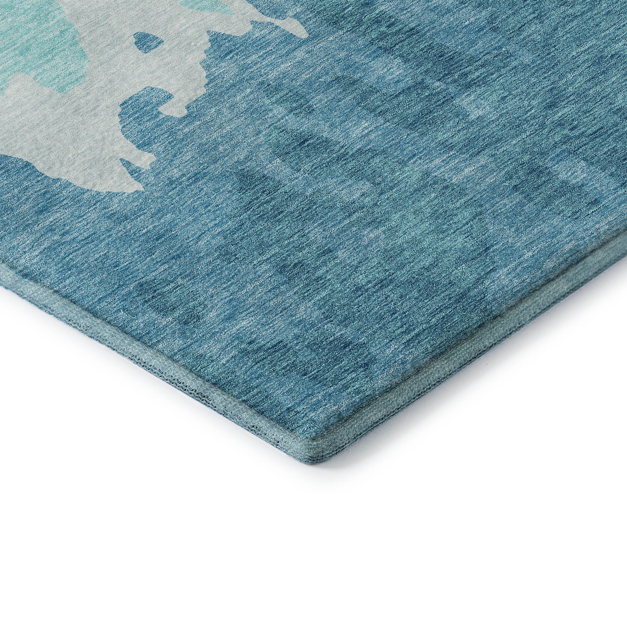 Seville Machine Washable Transitional Teal Rug 1'8" x 2'6" #shape_Rectangle