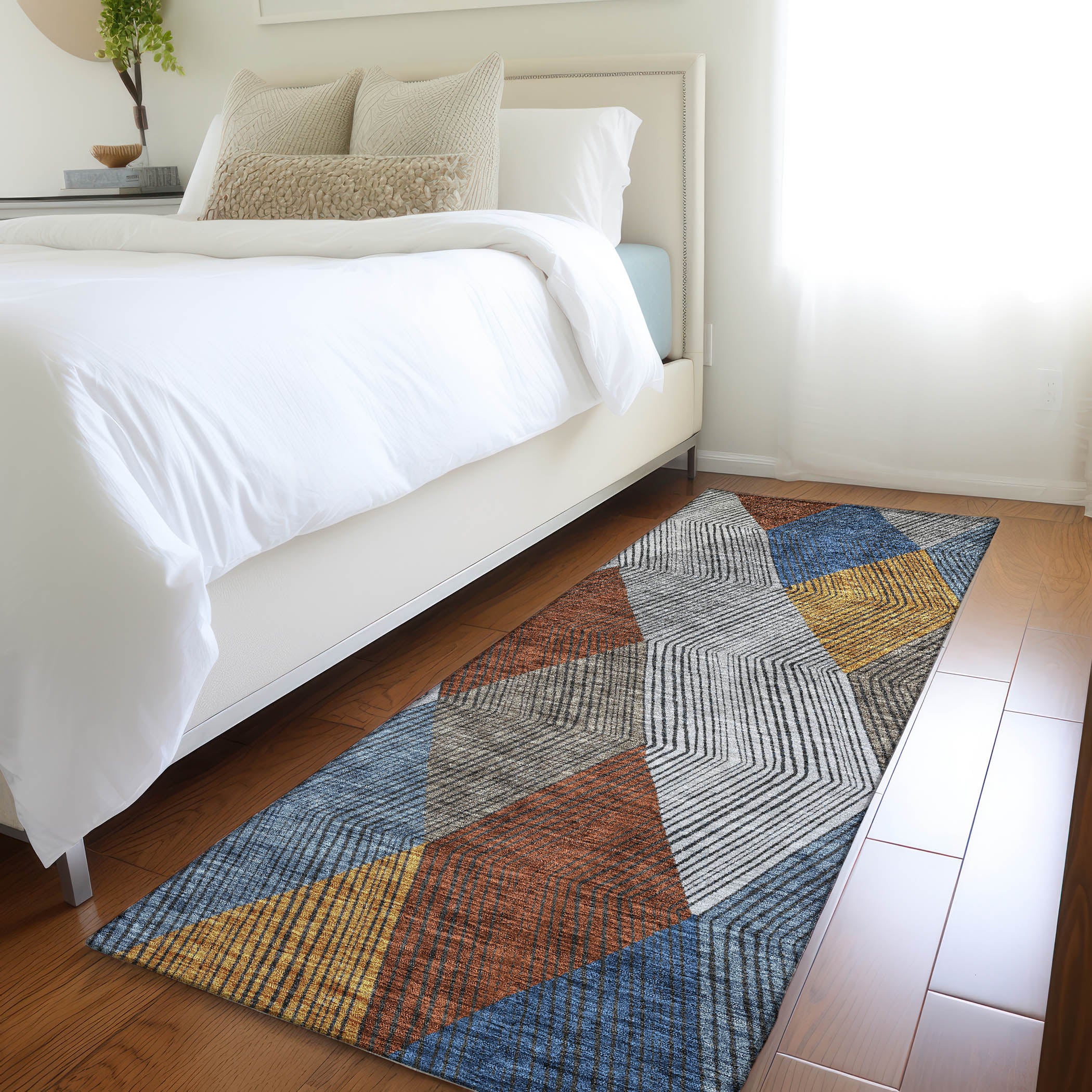 Seville Machine Washable Transitional Gray Rug 2'3" x 7'6" #shape_Runner
