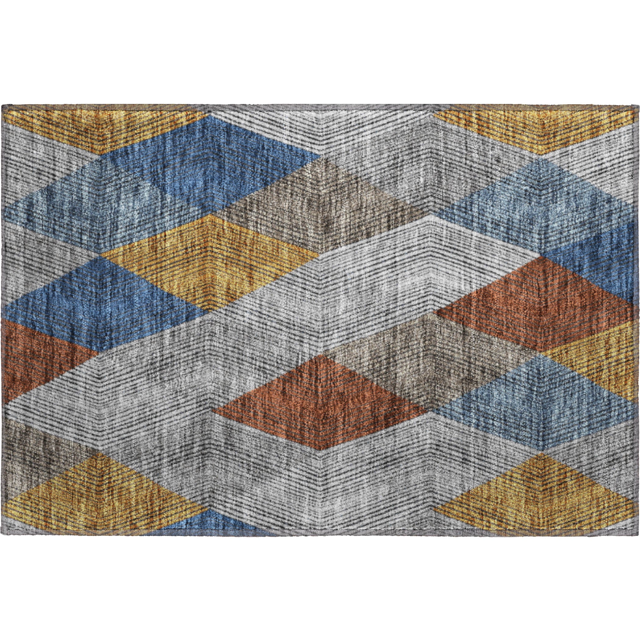 Seville Machine Washable Transitional Gray Rug 1'8" x 2'6" #shape_Rectangle