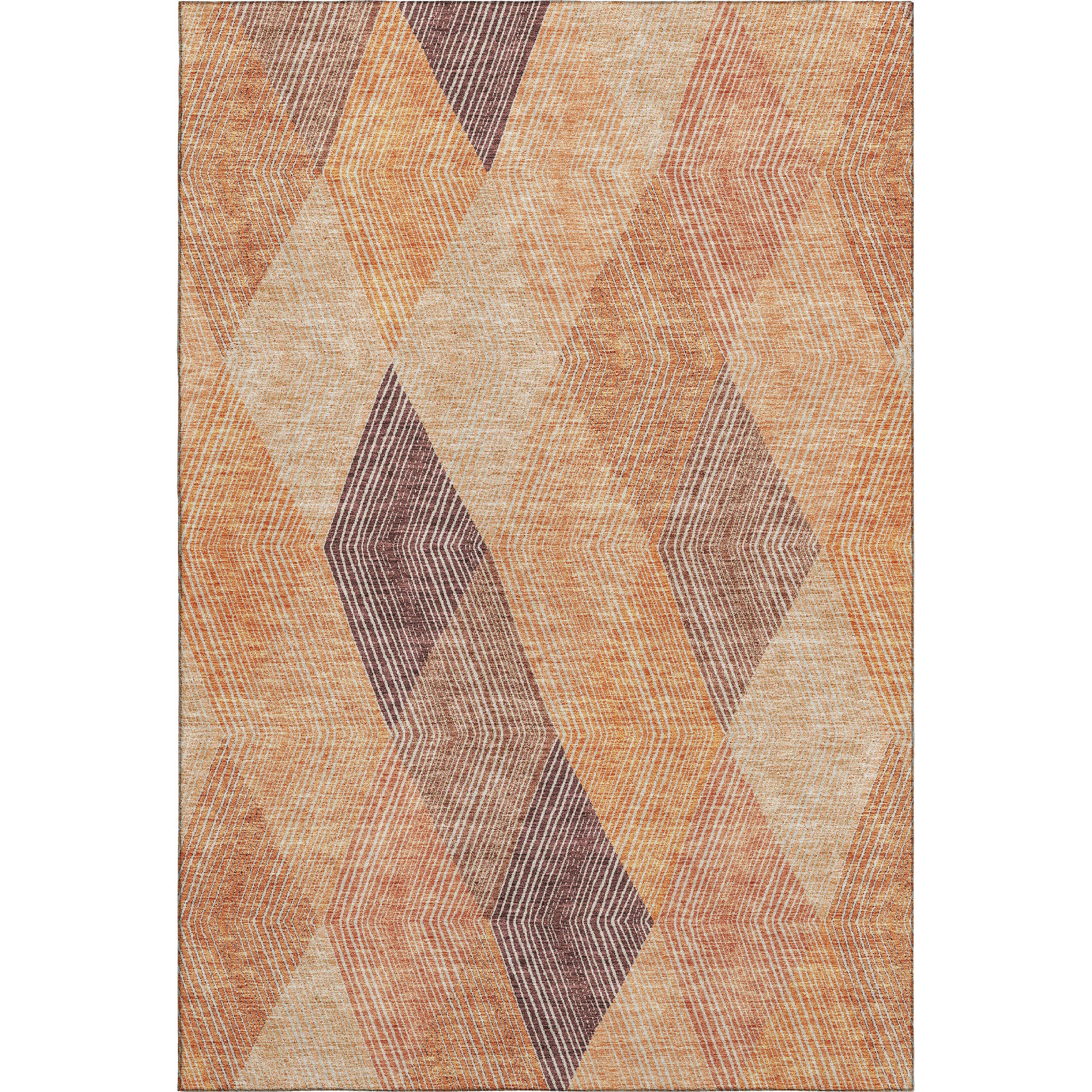 Seville Machine Washable Transitional Orange Rug 2'6" x 3'10" #shape_Rectangle