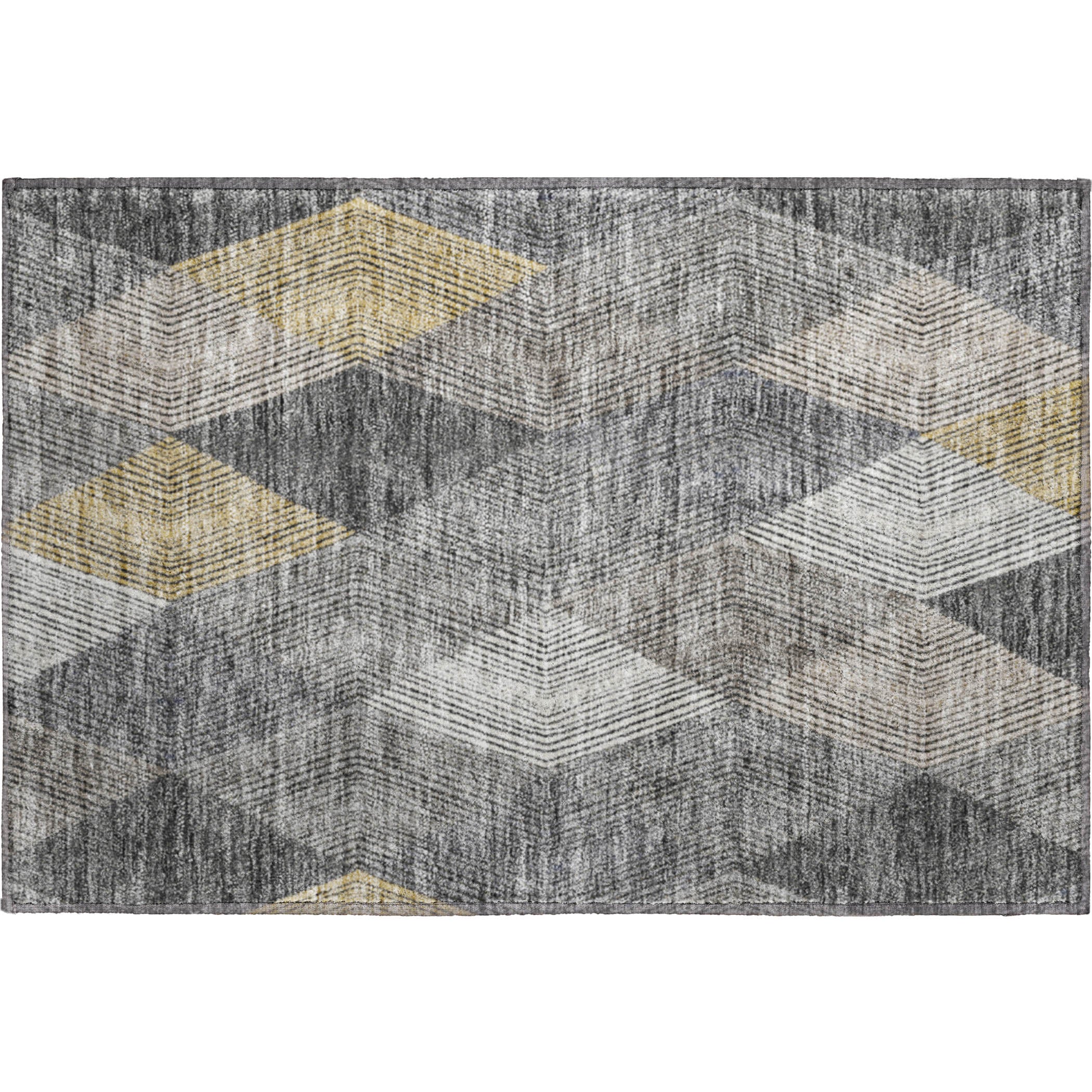 Seville Machine Washable Transitional Pewter Gray Rug 1'8" x 2'6" #shape_Rectangle