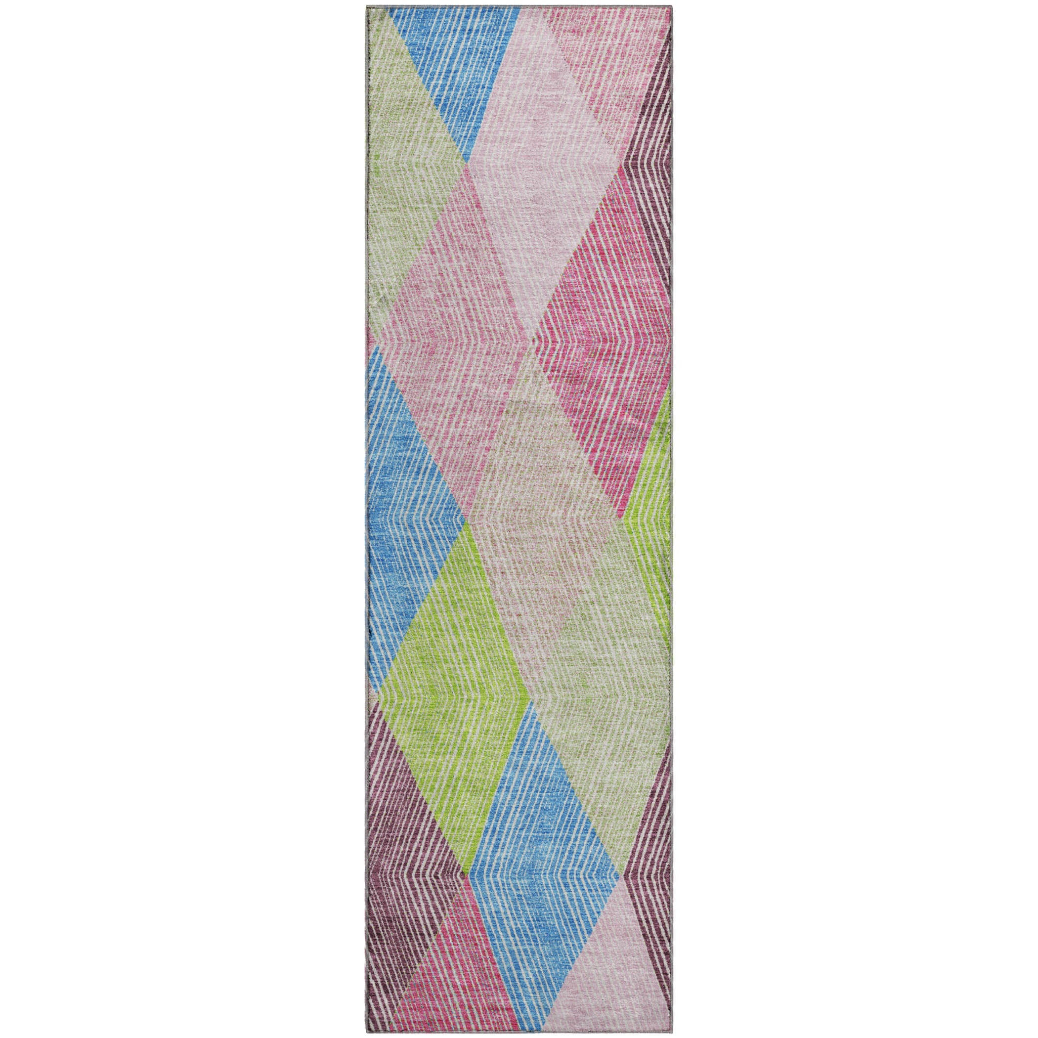 Seville Machine Washable Transitional Pink Rug 2'3" x 7'6" #shape_Runner