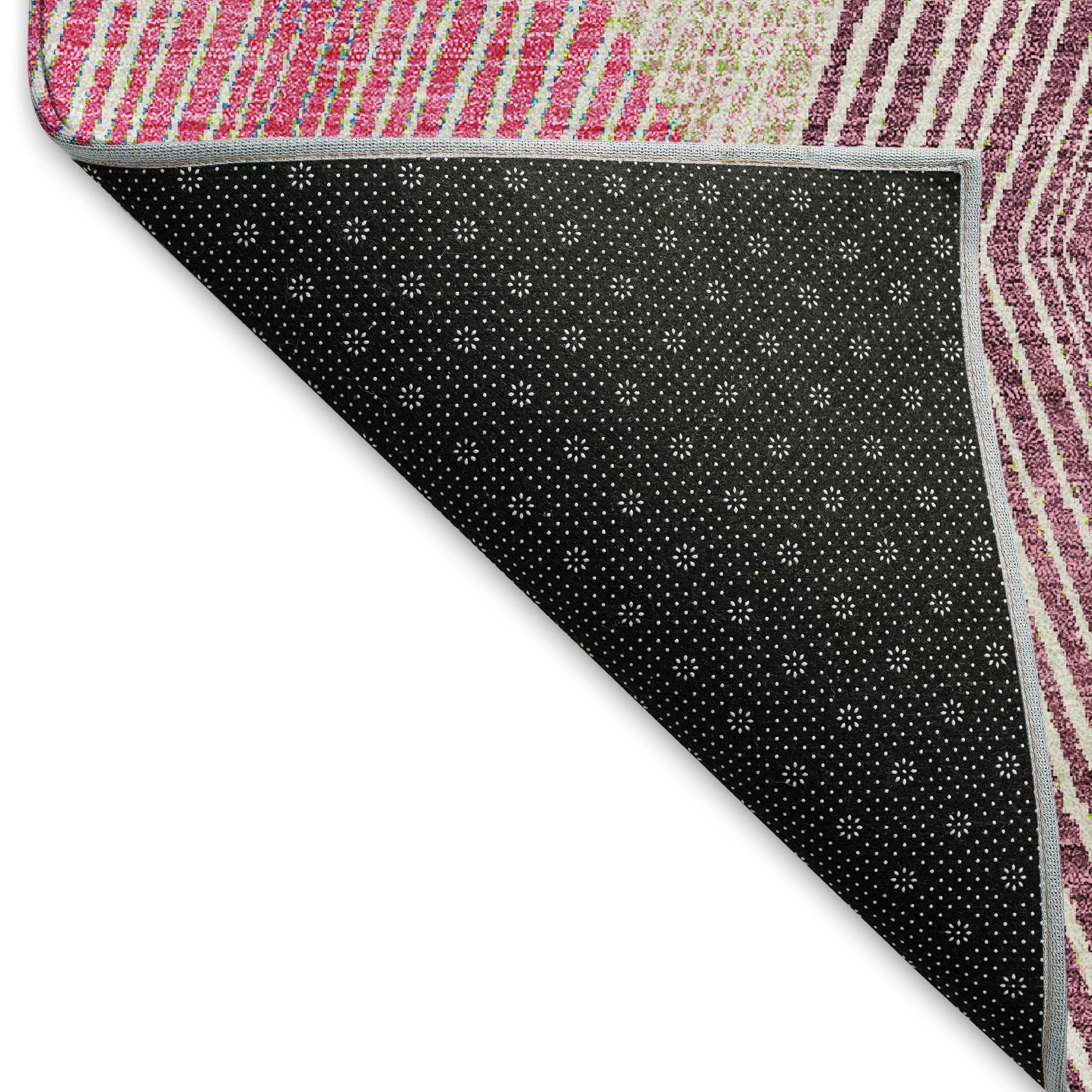 Seville Machine Washable Transitional Pink Rug 1'8" x 2'6" #shape_Rectangle
