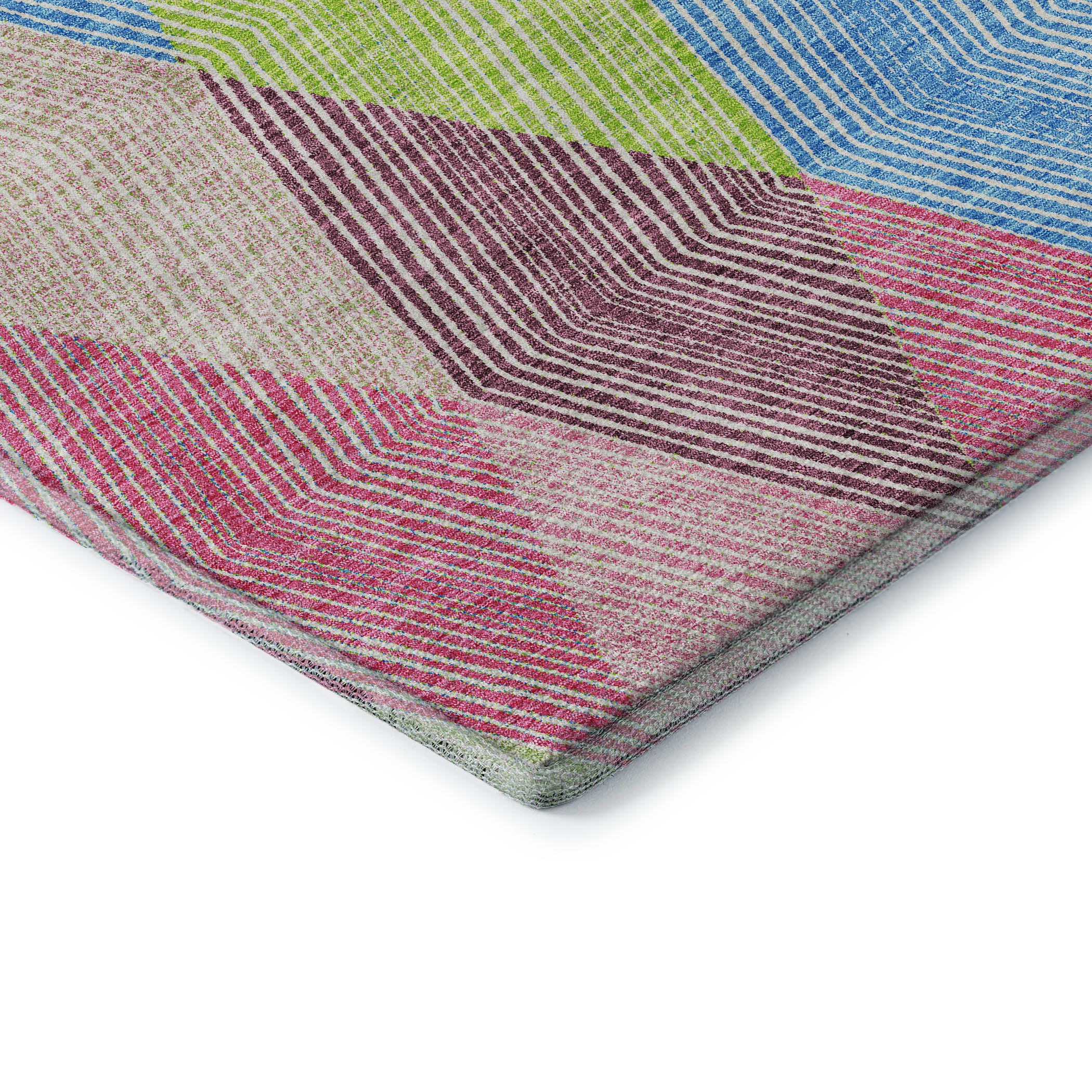 Seville Machine Washable Transitional Pink Rug 1'8" x 2'6" #shape_Rectangle