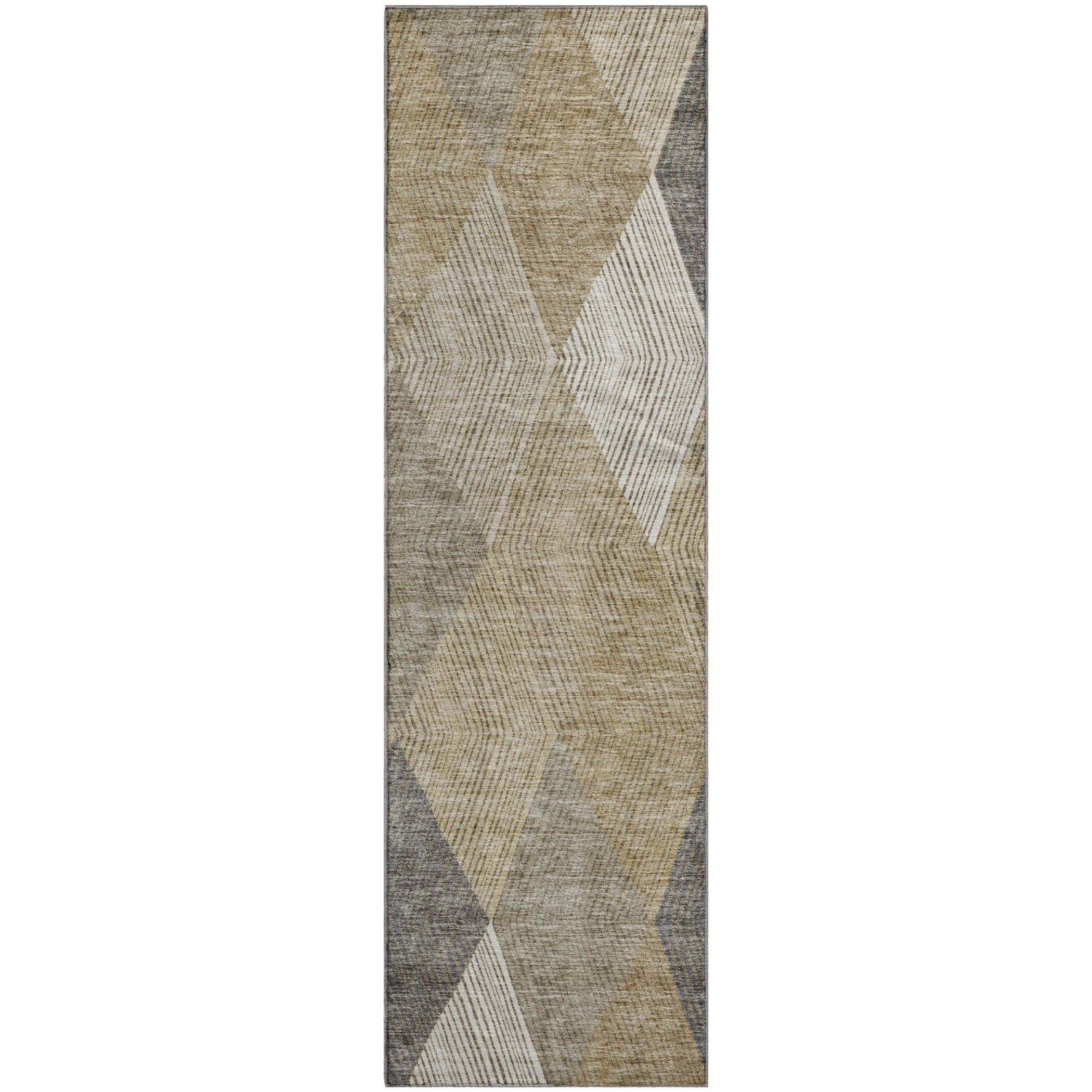 Seville Machine Washable Transitional Wheat Gold Rug 2'3" x 7'6" #shape_Runner
