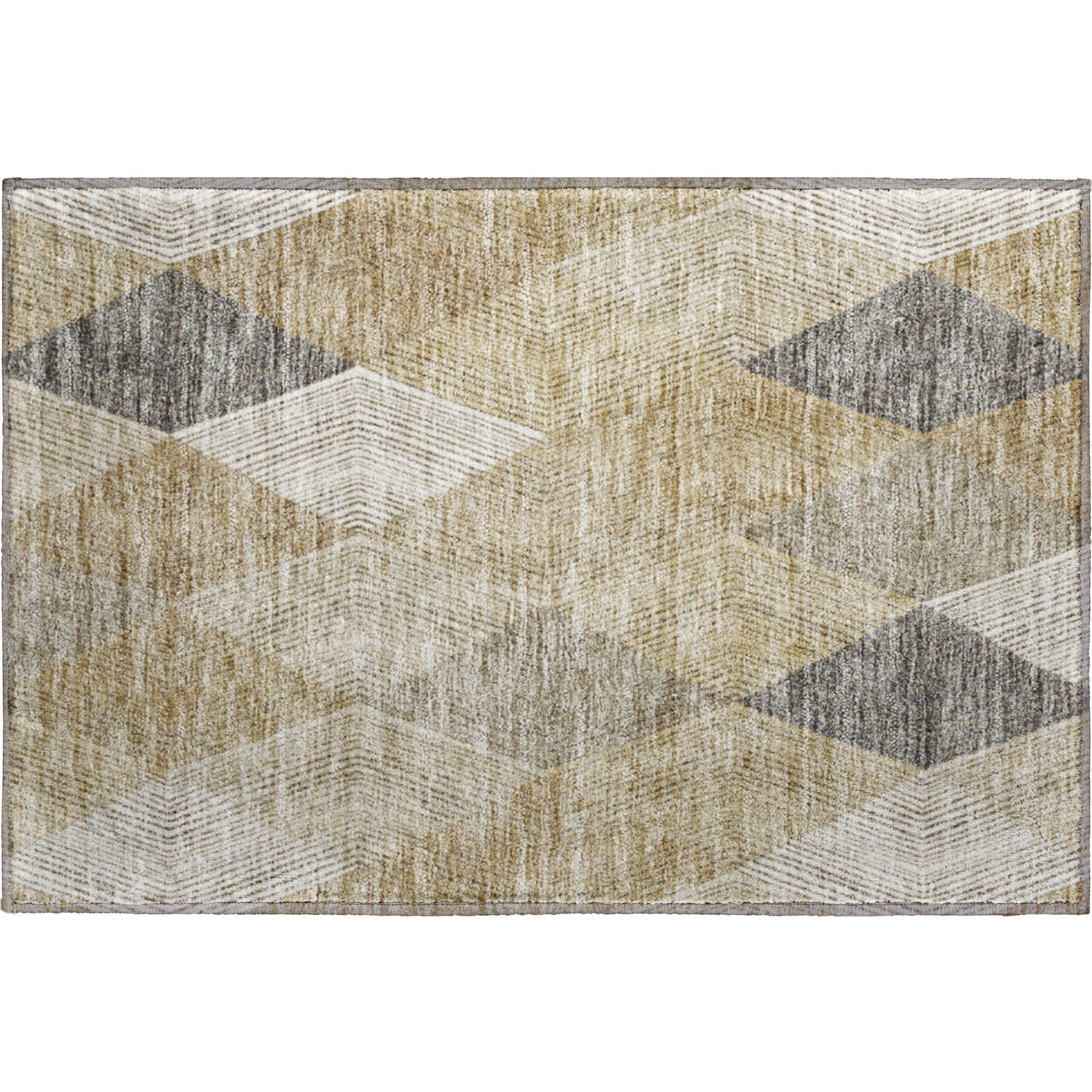 Seville Machine Washable Transitional Wheat Gold Rug 1'8" x 2'6" #shape_Rectangle