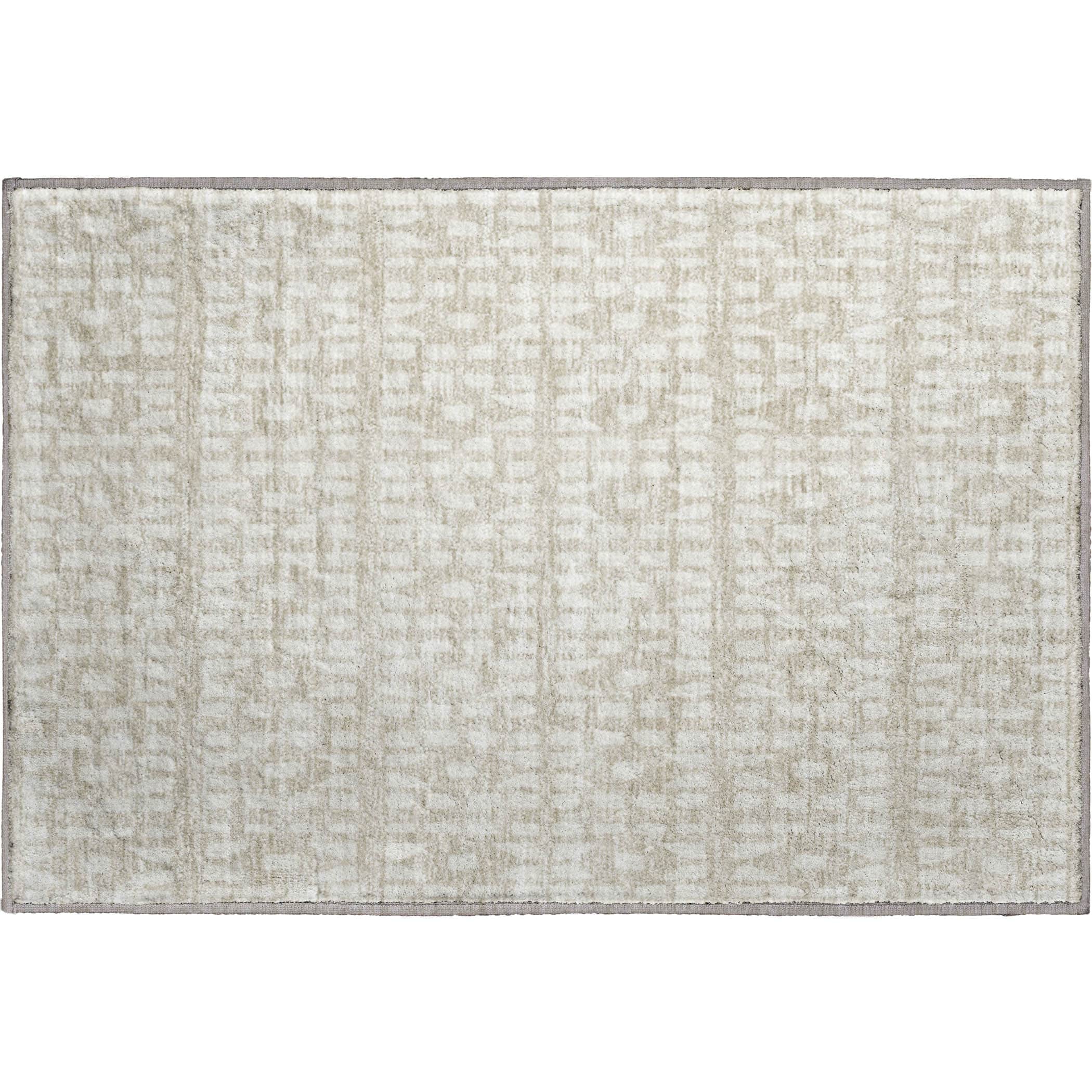 Kathmandu Machine Washable Transitional Beige Brown Rug 1'8" x 2'6" #shape_Rectangle