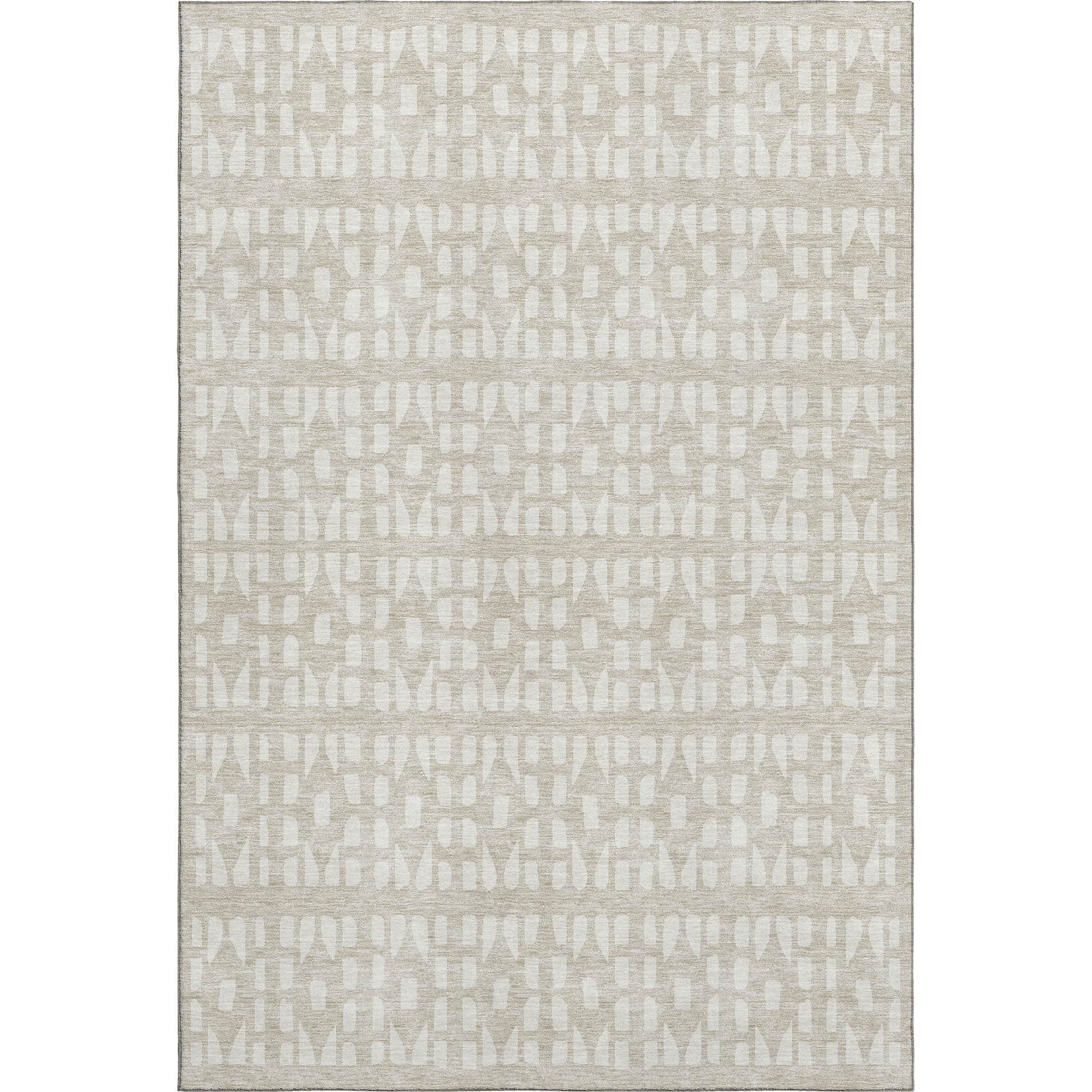 Kathmandu Machine Washable Transitional Beige Brown Rug 2'6" x 3'10" #shape_Rectangle