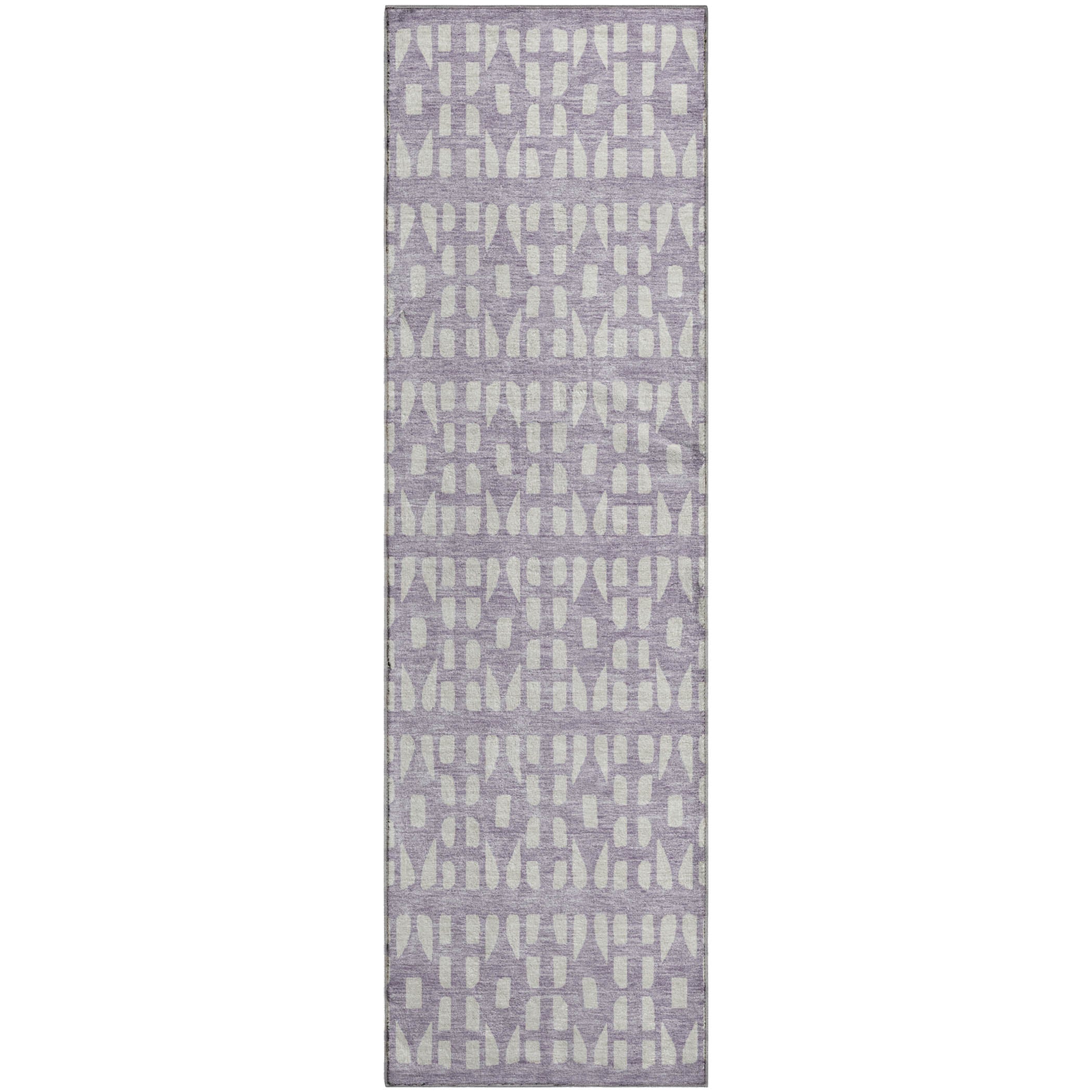 Kathmandu Machine Washable Transitional Lavender Purple Rug 2'3" x 7'6" #shape_Runner