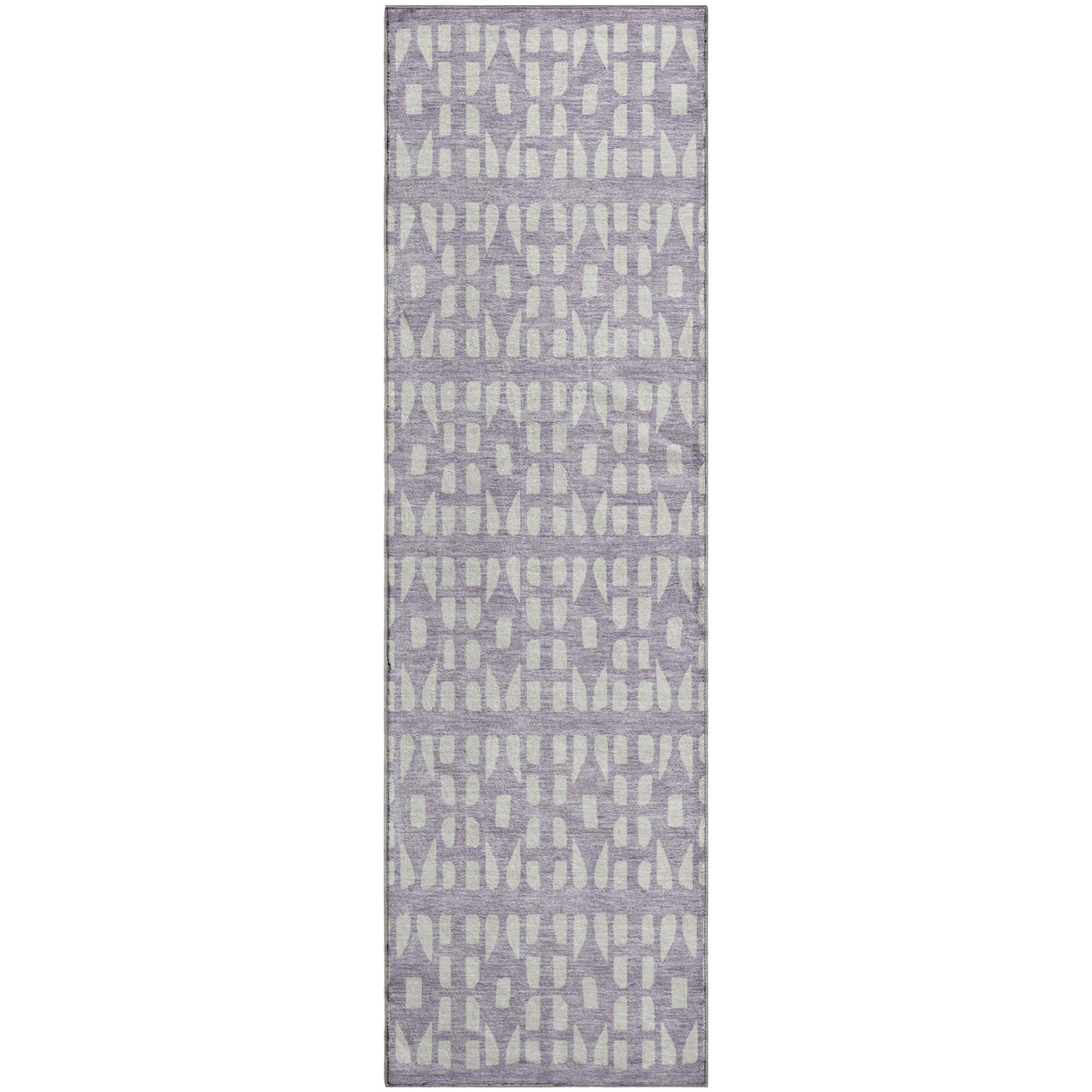 Kathmandu Machine Washable Transitional Lavender Purple Rug 2'3" x 7'6" #shape_Runner