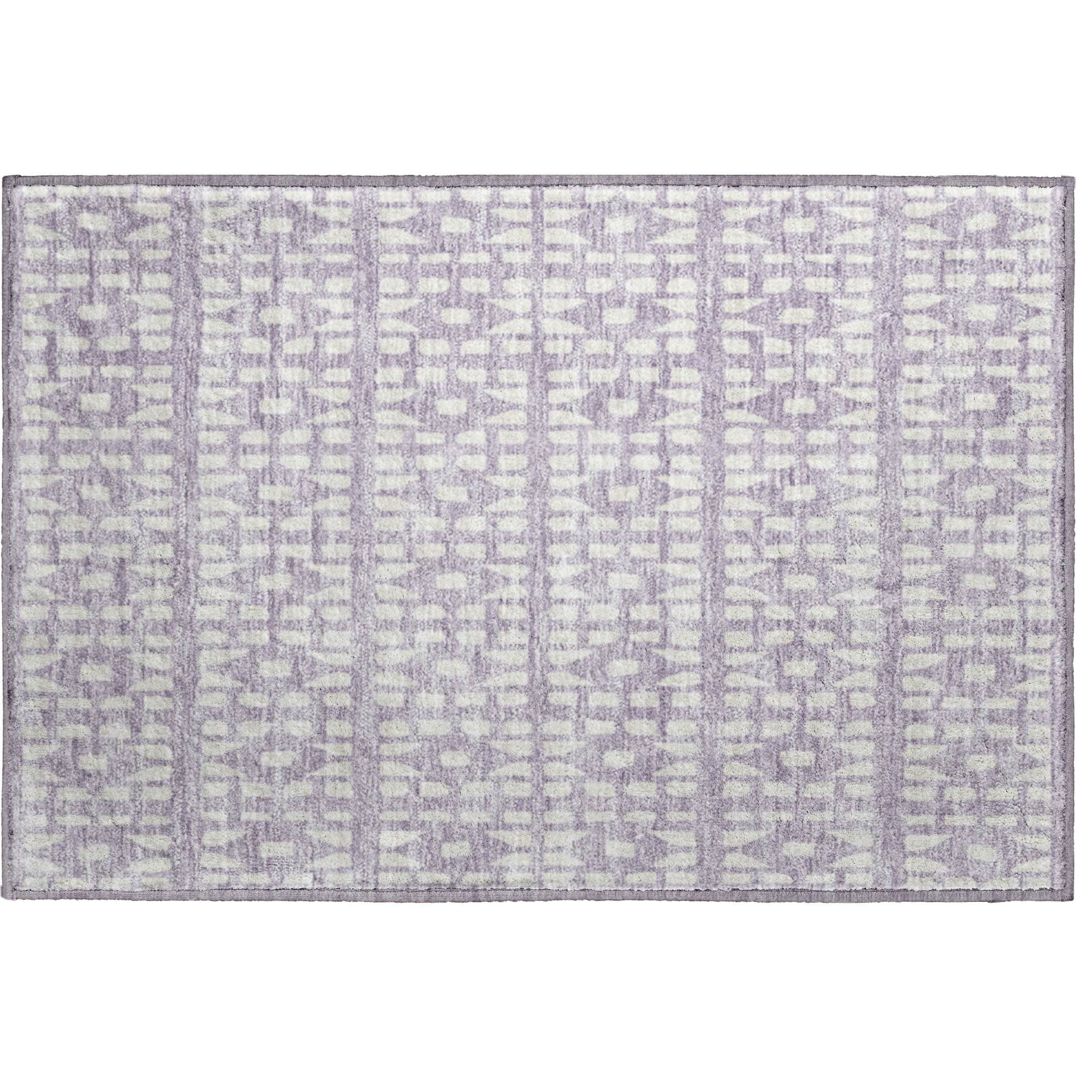 Kathmandu Machine Washable Transitional Lavender Purple Rug 1'8" x 2'6" #shape_Rectangle