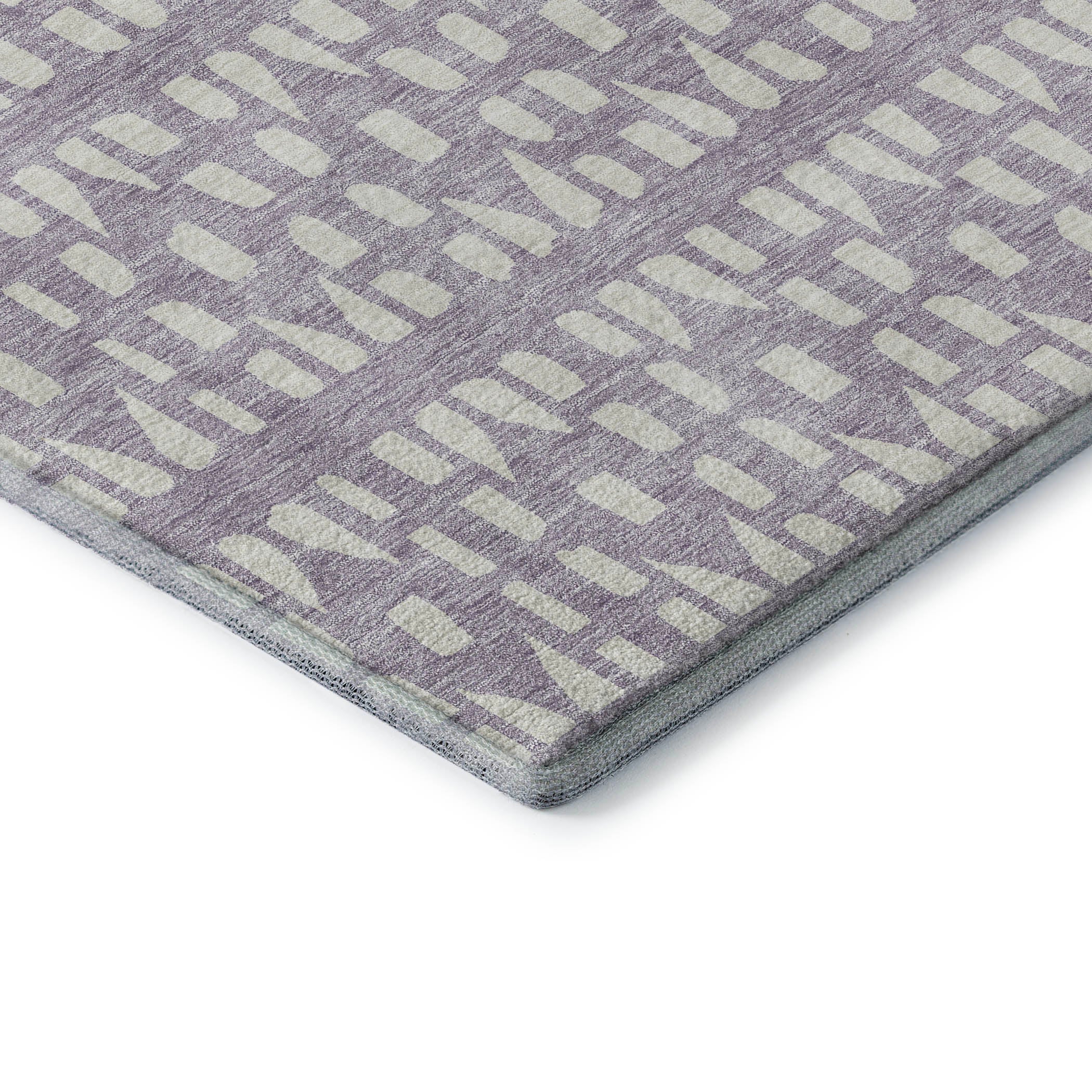 Kathmandu Machine Washable Transitional Lavender Purple Rug 1'8" x 2'6" #shape_Rectangle