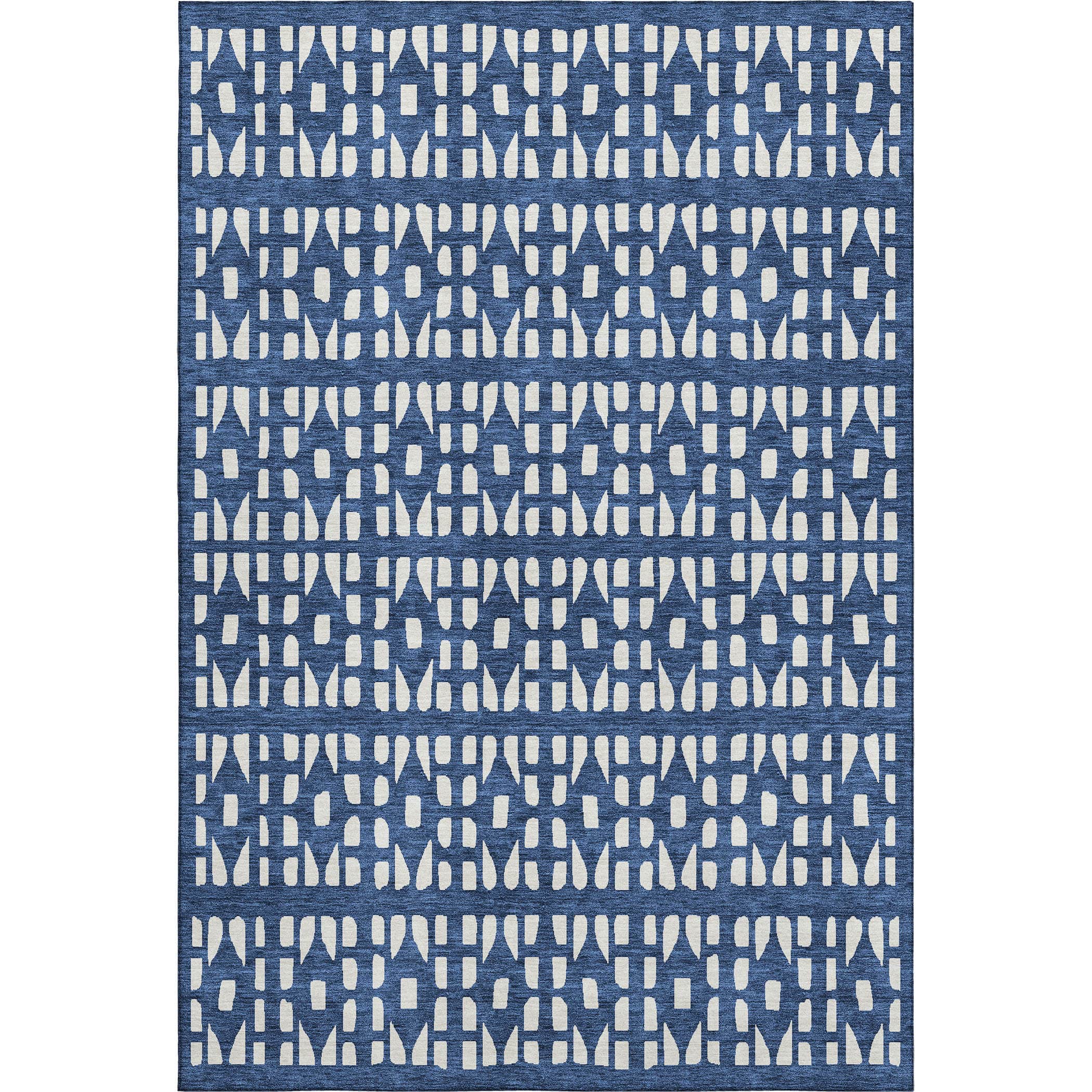 Kathmandu Machine Washable Transitional Navy Blue Rug 2'6" x 3'10" #shape_Rectangle