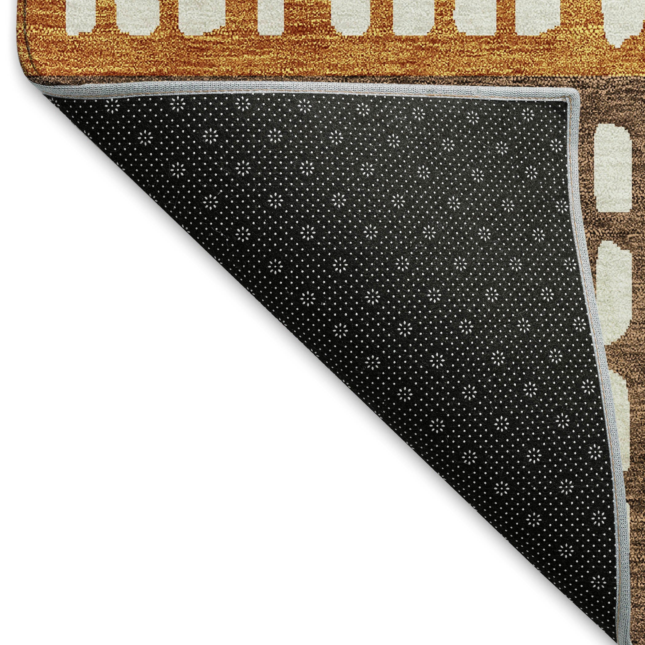 Florence Machine Washable Transitional Coffee Brown Rug 1'8" x 2'6" #shape_Rectangle