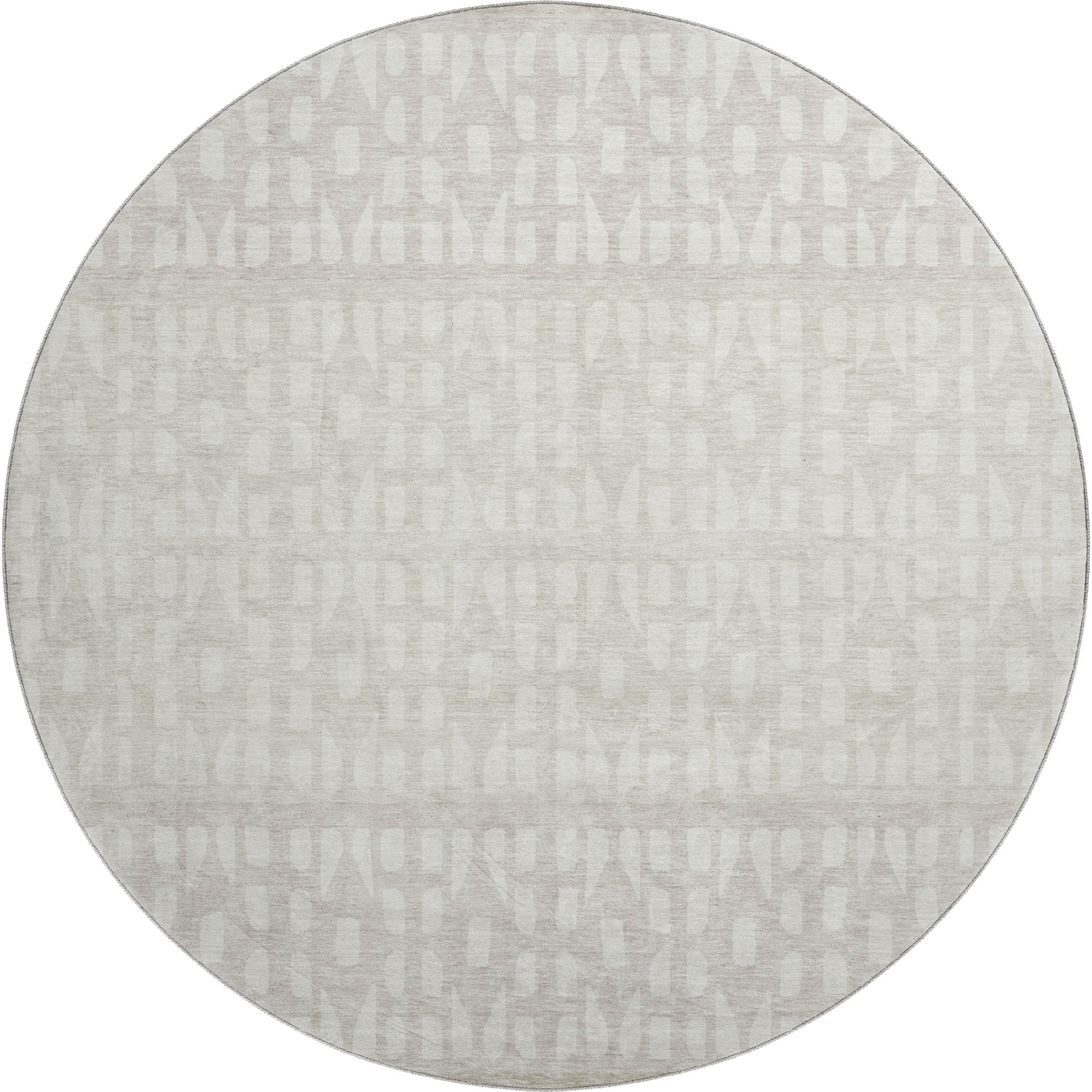 Florence Machine Washable Transitional Ivory Rug 8' x 8' #shape_Round