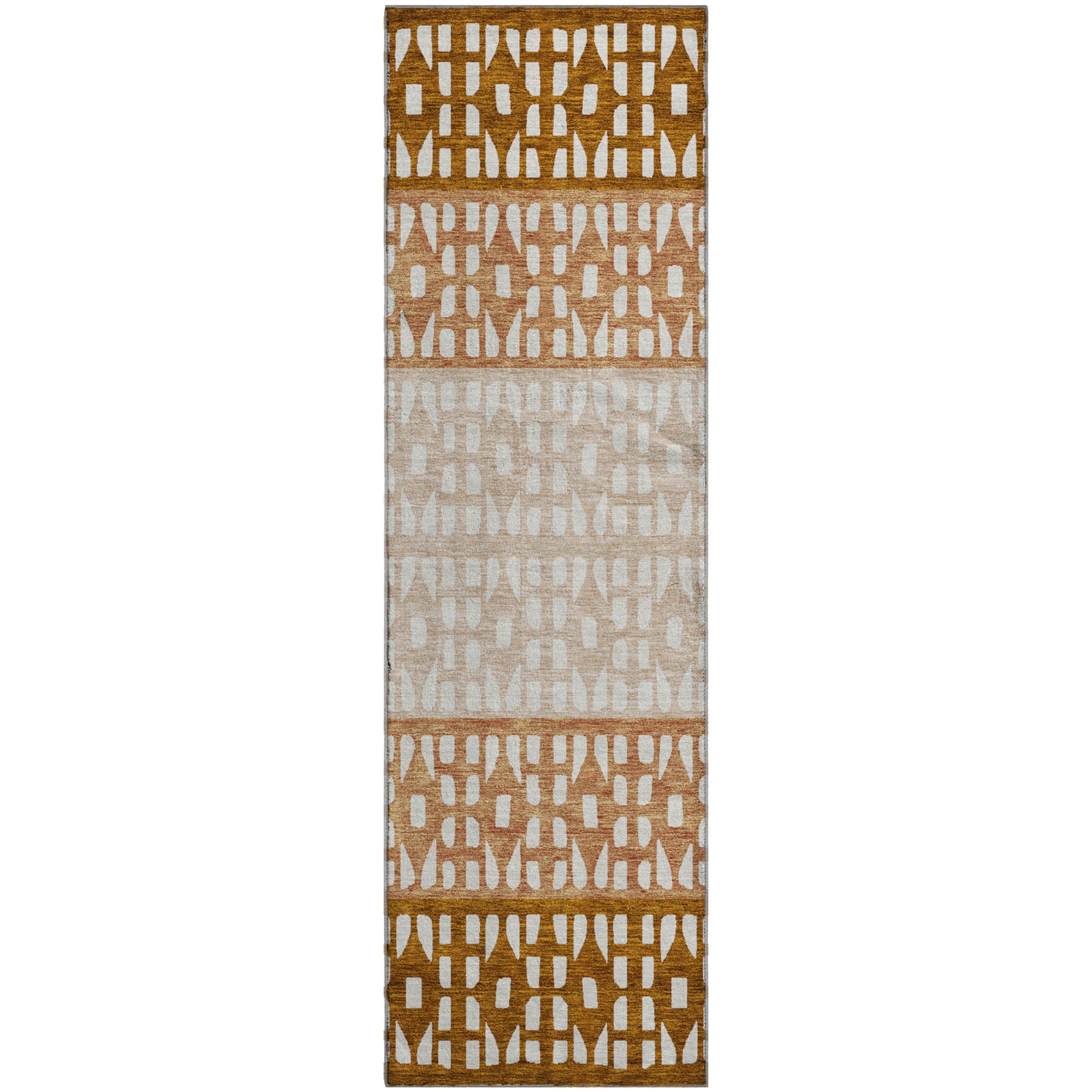 Florence Machine Washable Transitional Paprika Orange Rug 2'3" x 7'6" #shape_Runner