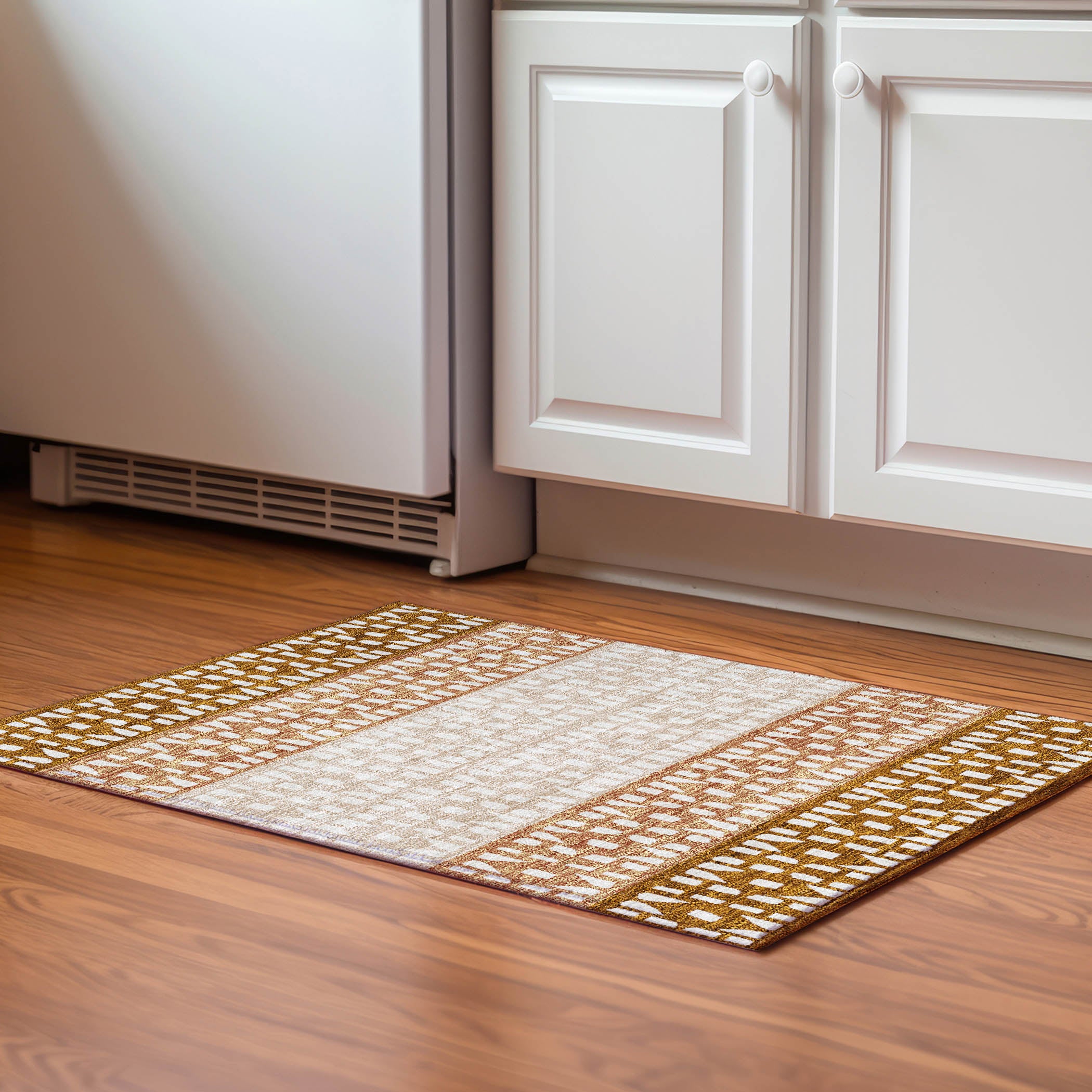 Florence Machine Washable Transitional Paprika Orange Rug 1'8" x 2'6" #shape_Rectangle