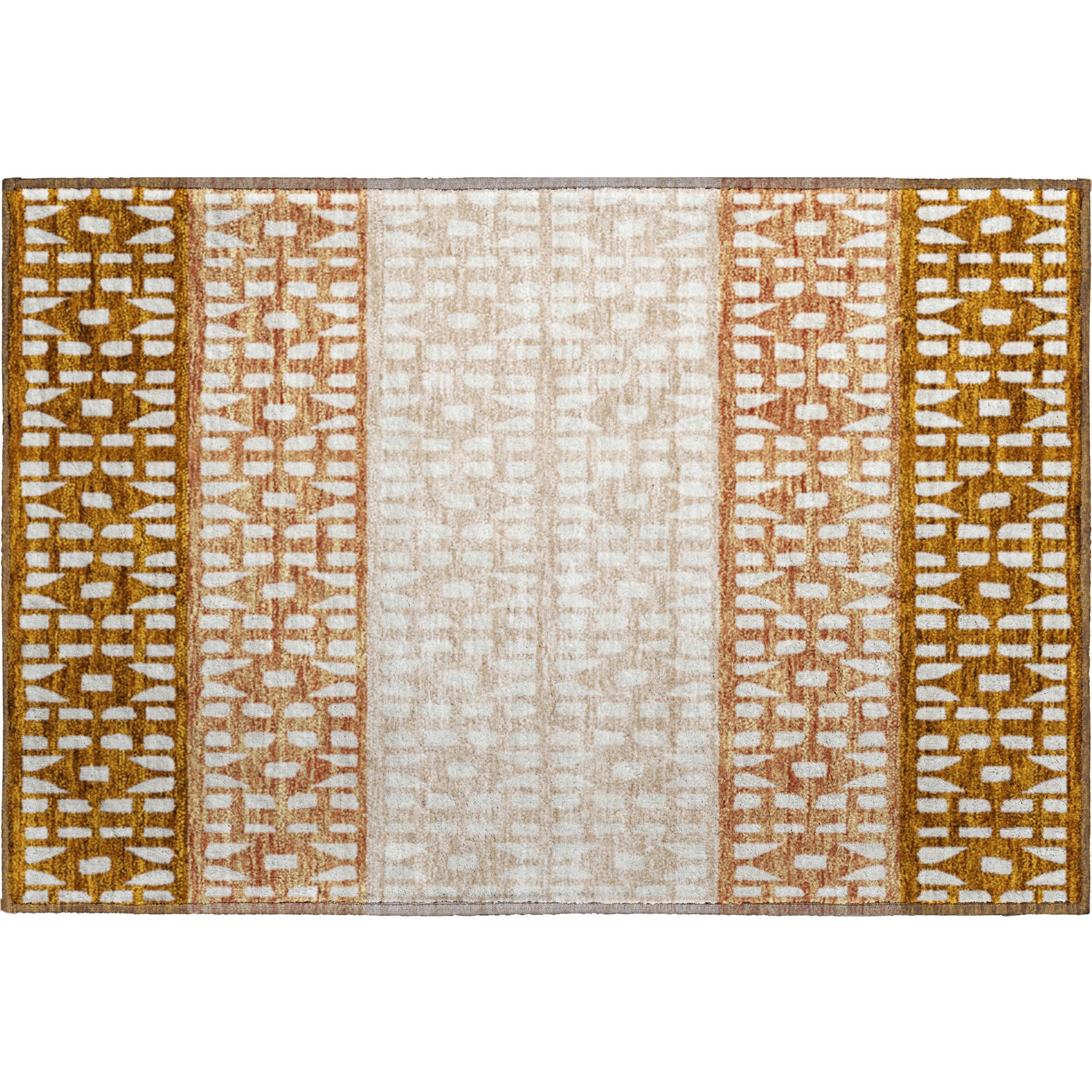 Florence Machine Washable Transitional Paprika Orange Rug 1'8" x 2'6" #shape_Rectangle