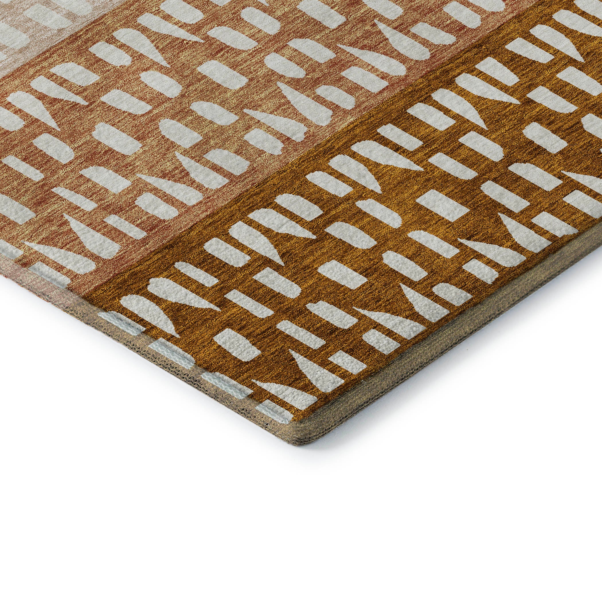 Florence Machine Washable Transitional Paprika Orange Rug 1'8" x 2'6" #shape_Rectangle