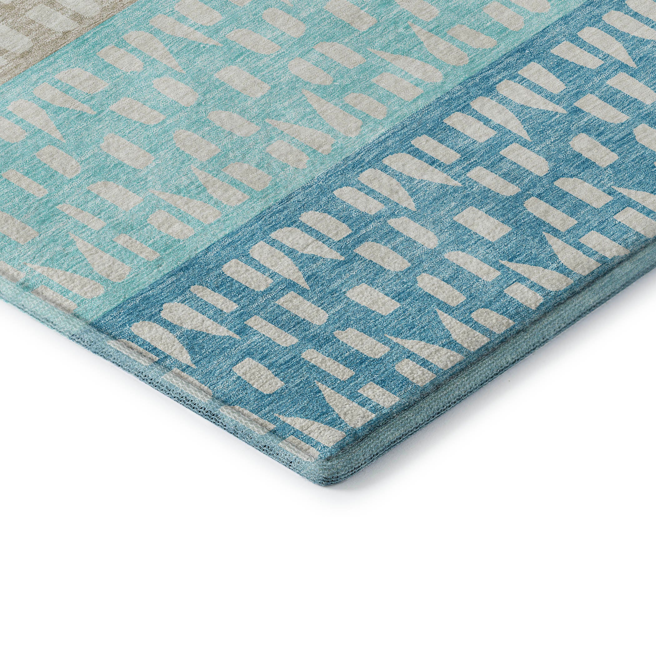 Florence Machine Washable Transitional Teal Rug 1'8" x 2'6" #shape_Rectangle