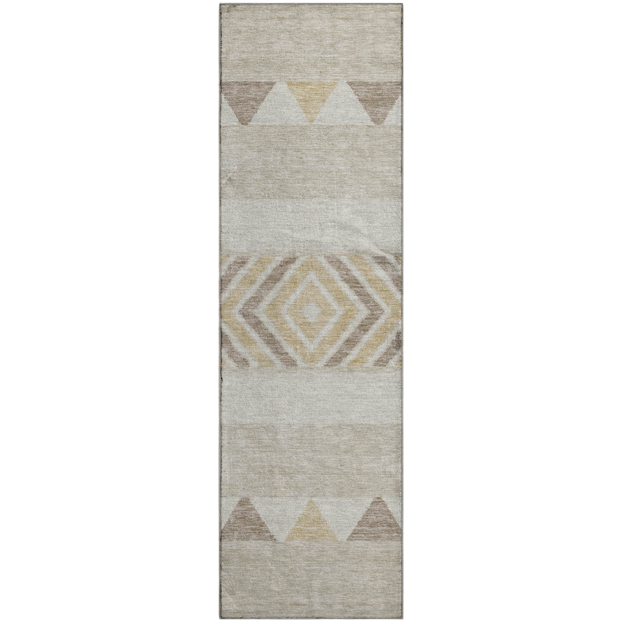 Kotor Machine Washable Transitional Beige Brown Rug 2'3" x 7'6" #shape_Runner