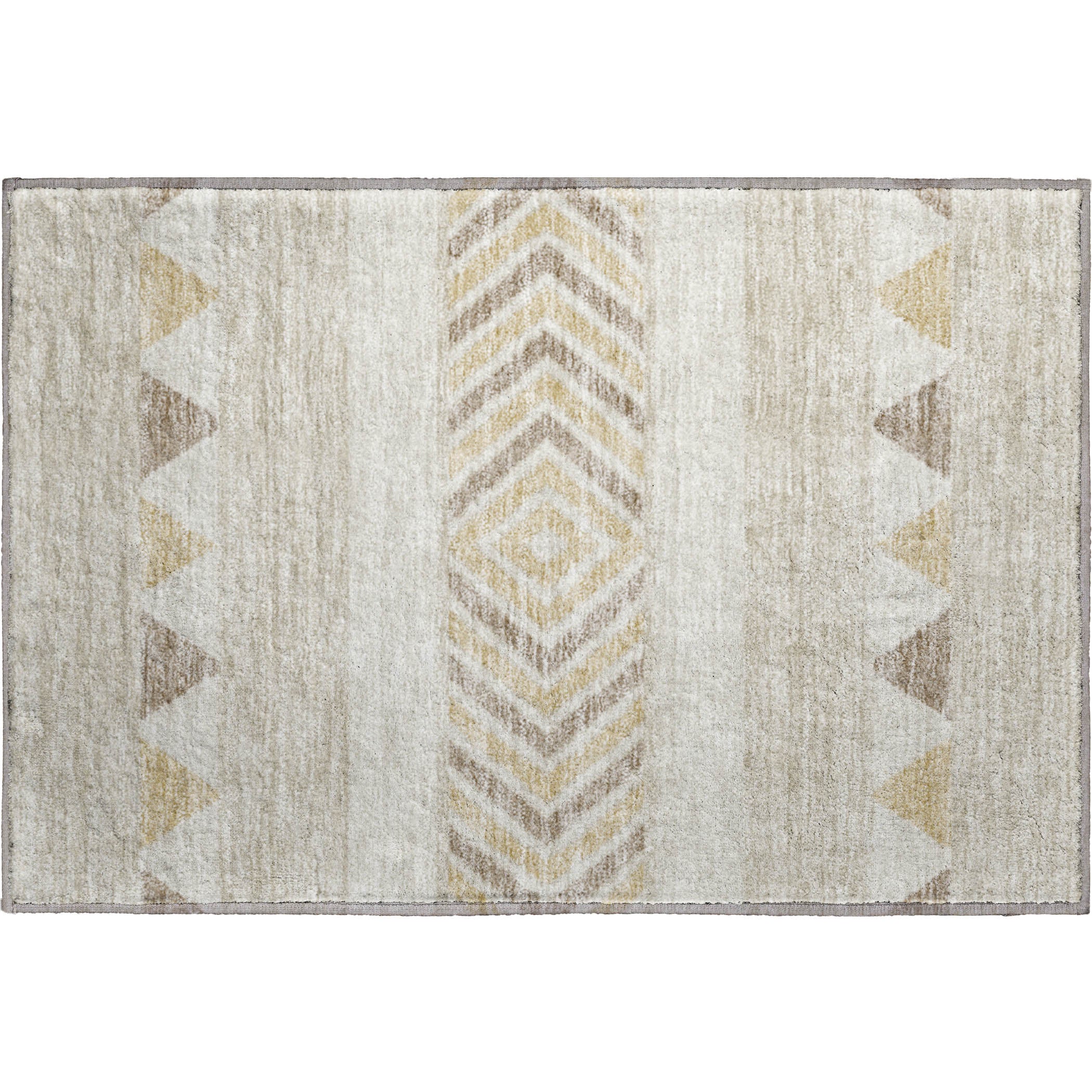 Kotor Machine Washable Transitional Beige Brown Rug 1'8" x 2'6" #shape_Rectangle