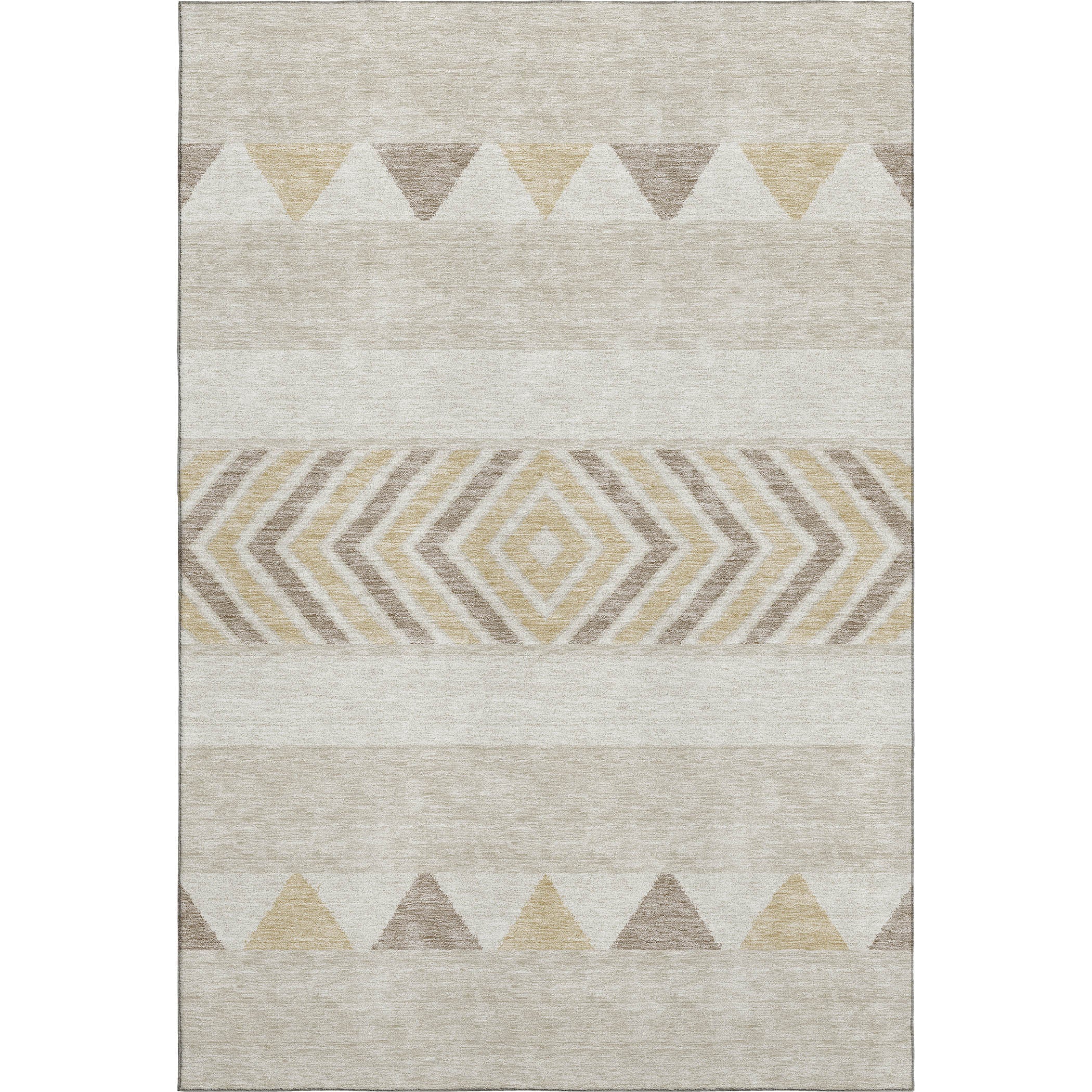 Kotor Machine Washable Transitional Beige Brown Rug 2'6" x 3'10" #shape_Rectangle