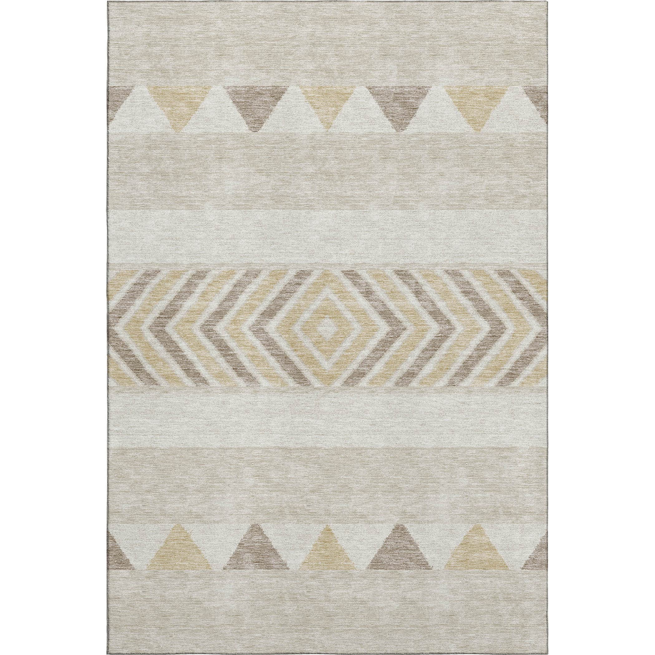 Kotor Machine Washable Transitional Beige Brown Rug 2'6" x 3'10" #shape_Rectangle