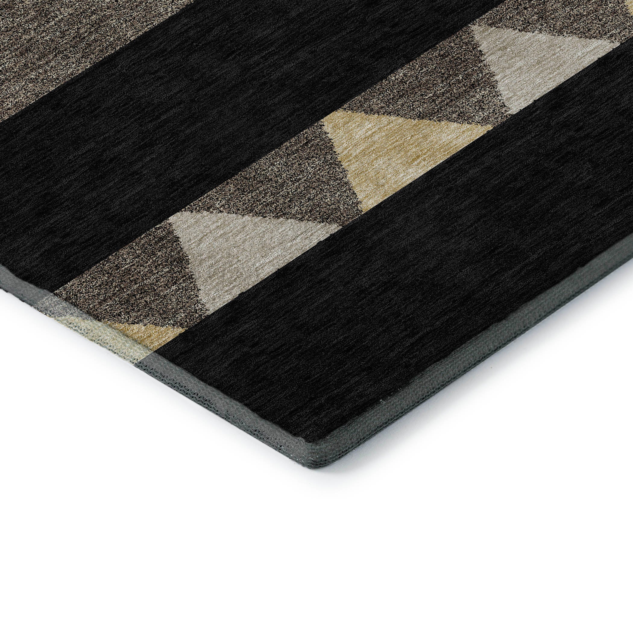 Kotor Machine Washable Transitional Black Rug 1'8" x 2'6" #shape_Rectangle