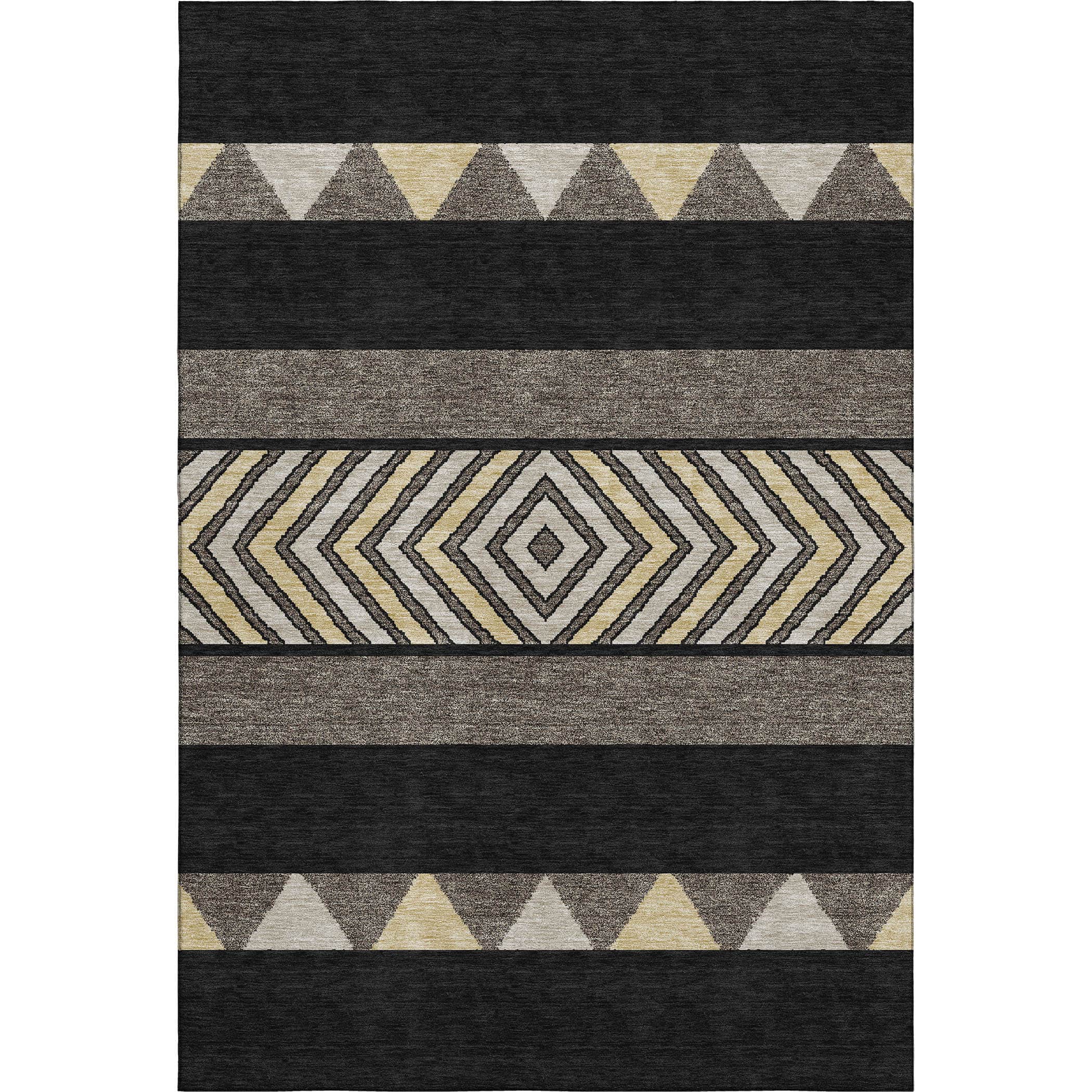 Kotor Machine Washable Transitional Black Rug 2'6" x 3'10" #shape_Rectangle