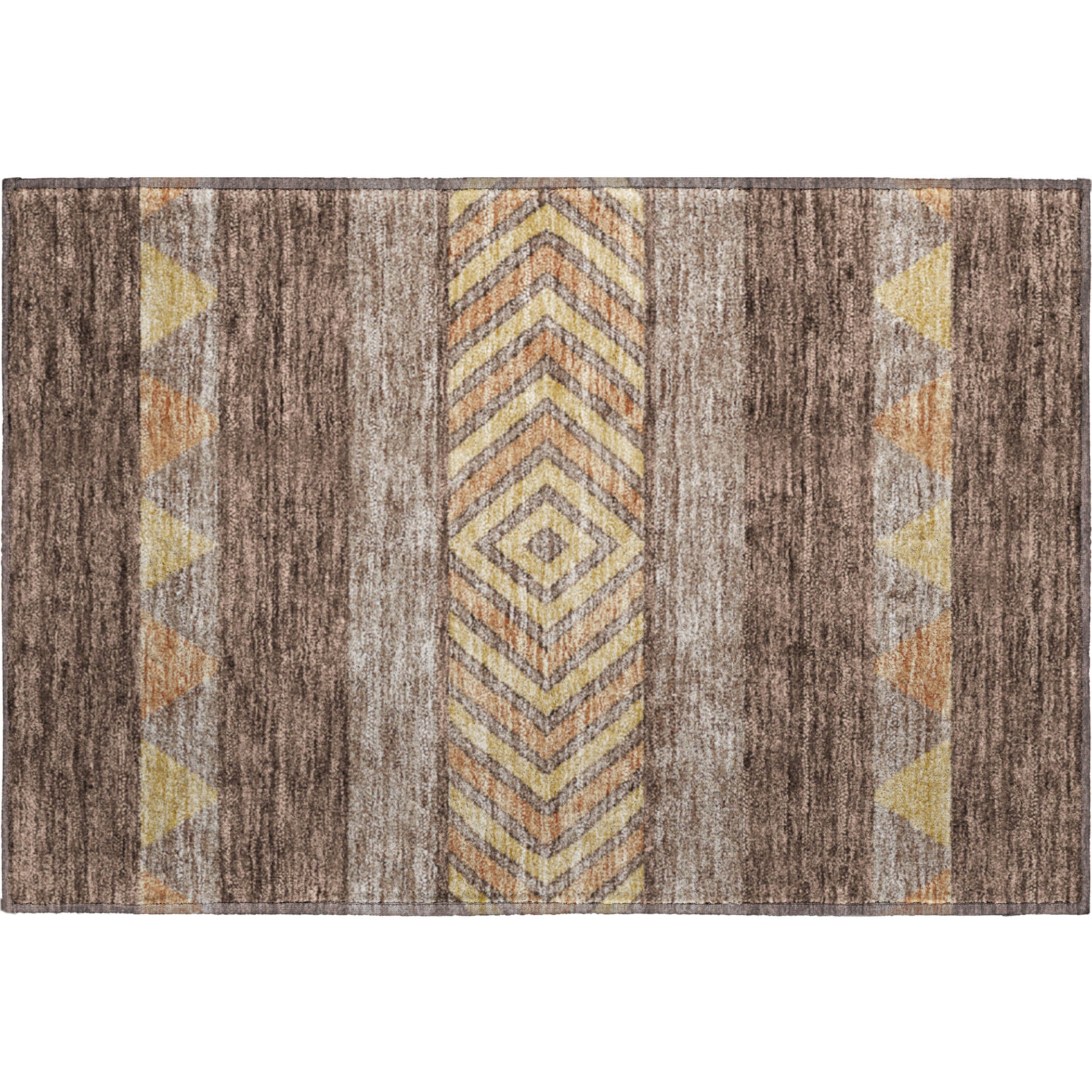 Kotor Machine Washable Transitional Brown Rug 1'8" x 2'6" #shape_Rectangle