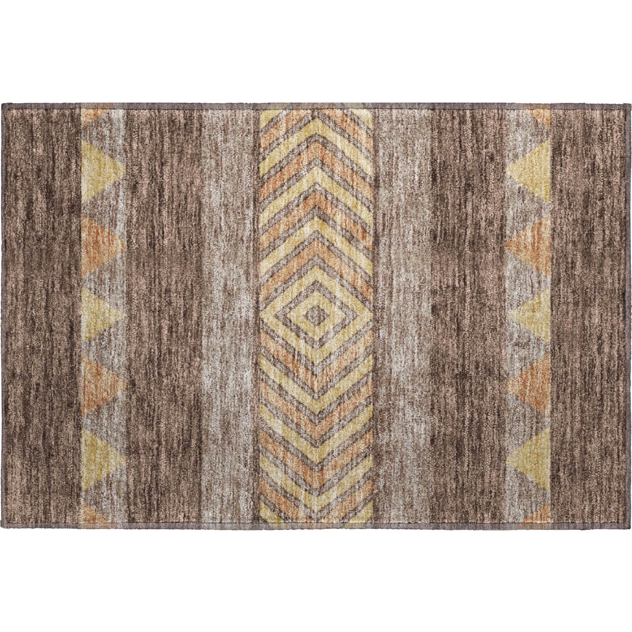 Kotor Machine Washable Transitional Brown Rug 1'8" x 2'6" #shape_Rectangle