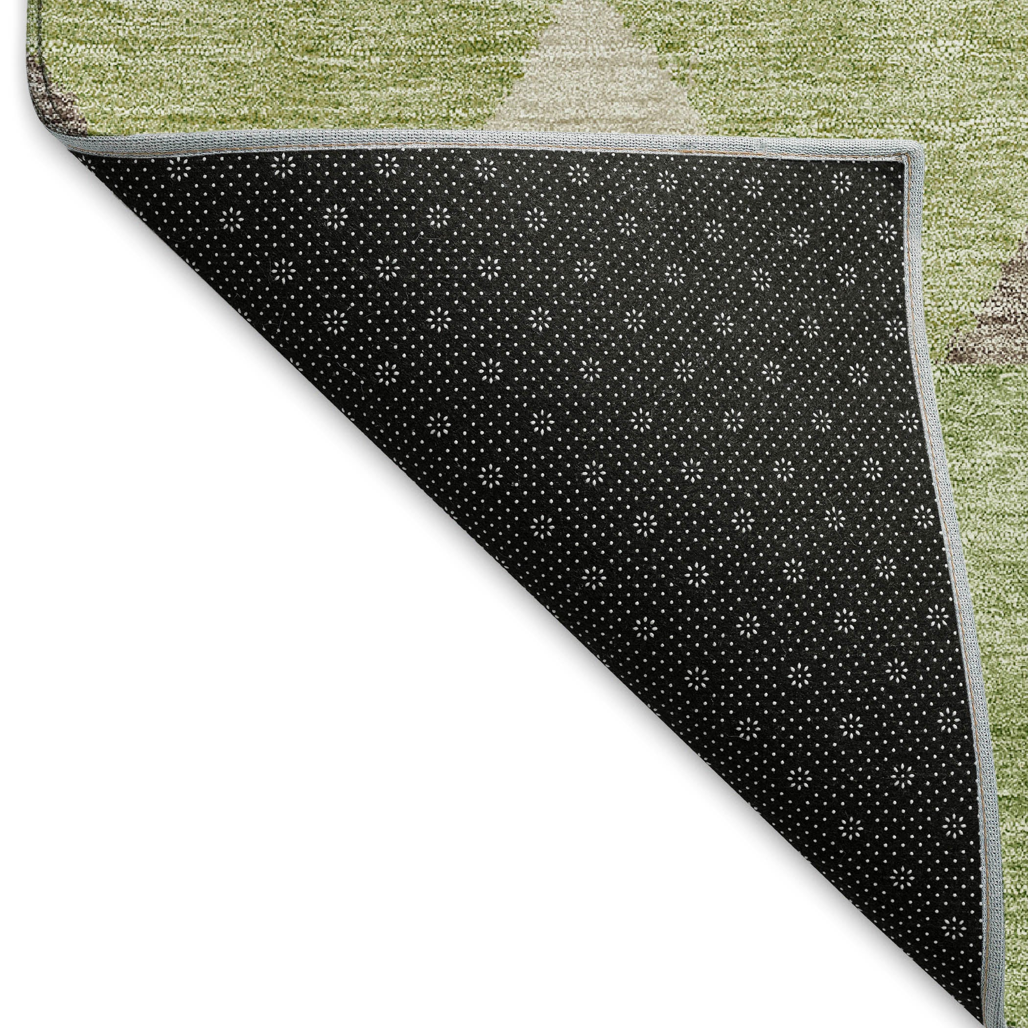 Kotor Machine Washable Transitional Green Rug 1'8" x 2'6" #shape_Rectangle