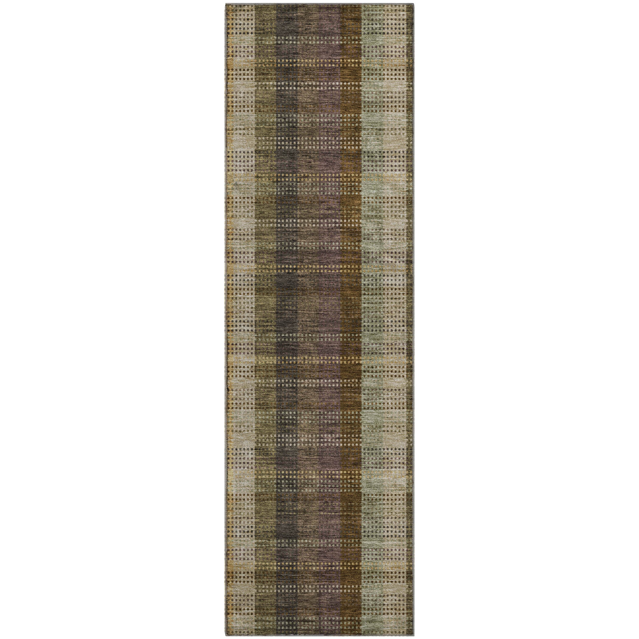Lisbon Machine Washable Transitional Brown Rug 2'3" x 7'6" #shape_Runner