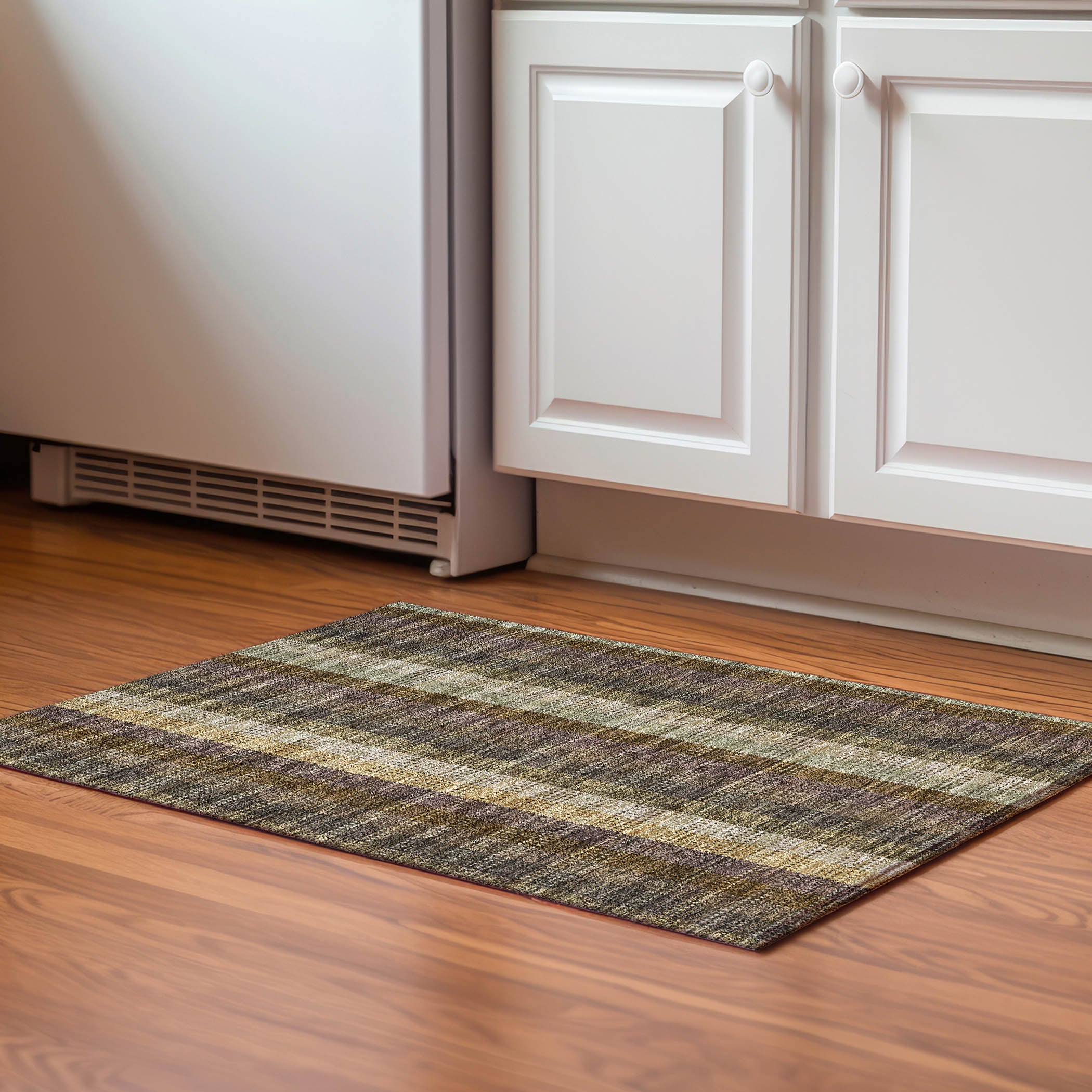 Lisbon Machine Washable Transitional Brown Rug 1'8" x 2'6" #shape_Rectangle