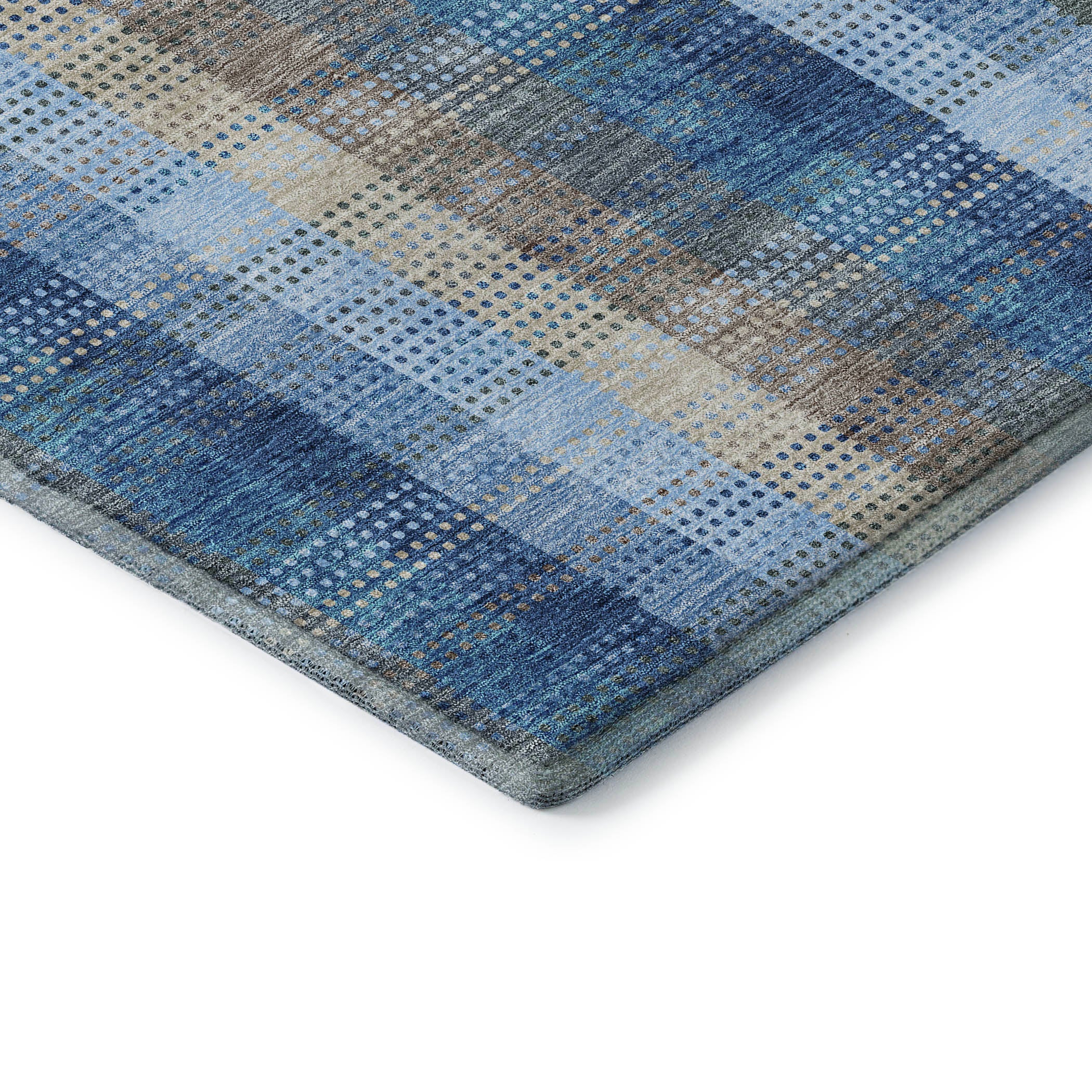 Lisbon Machine Washable Transitional Denim Blue Rug 1'8" x 2'6" #shape_Rectangle