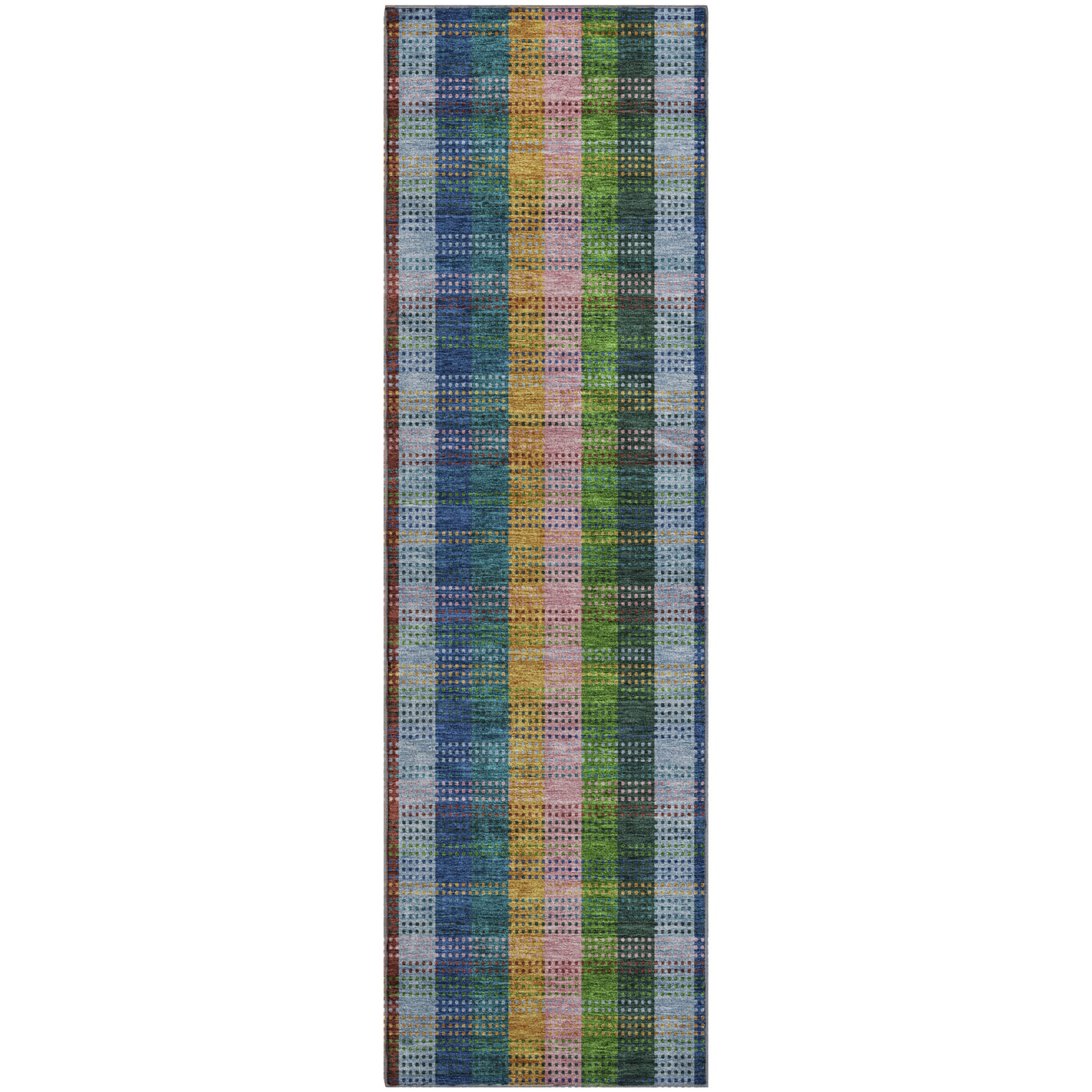 Lisbon Machine Washable Transitional Navy Blue Rug 2'3" x 7'6" #shape_Runner