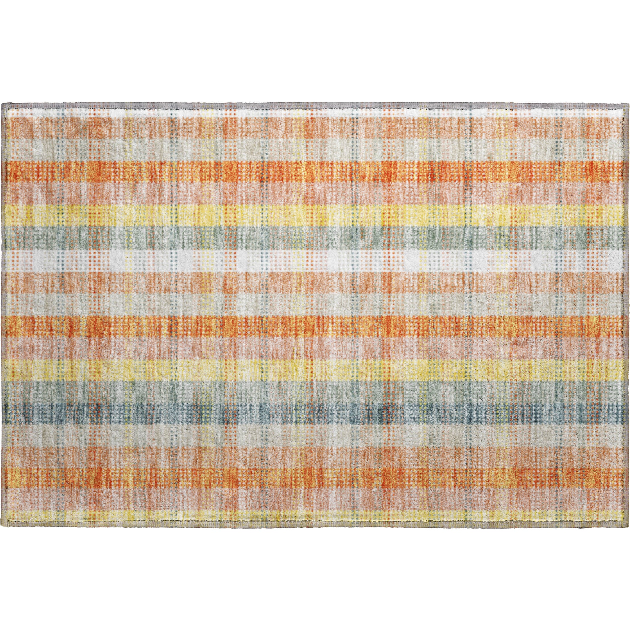 Lisbon Machine Washable Transitional Peach Orange Rug 1'8" x 2'6" #shape_Rectangle