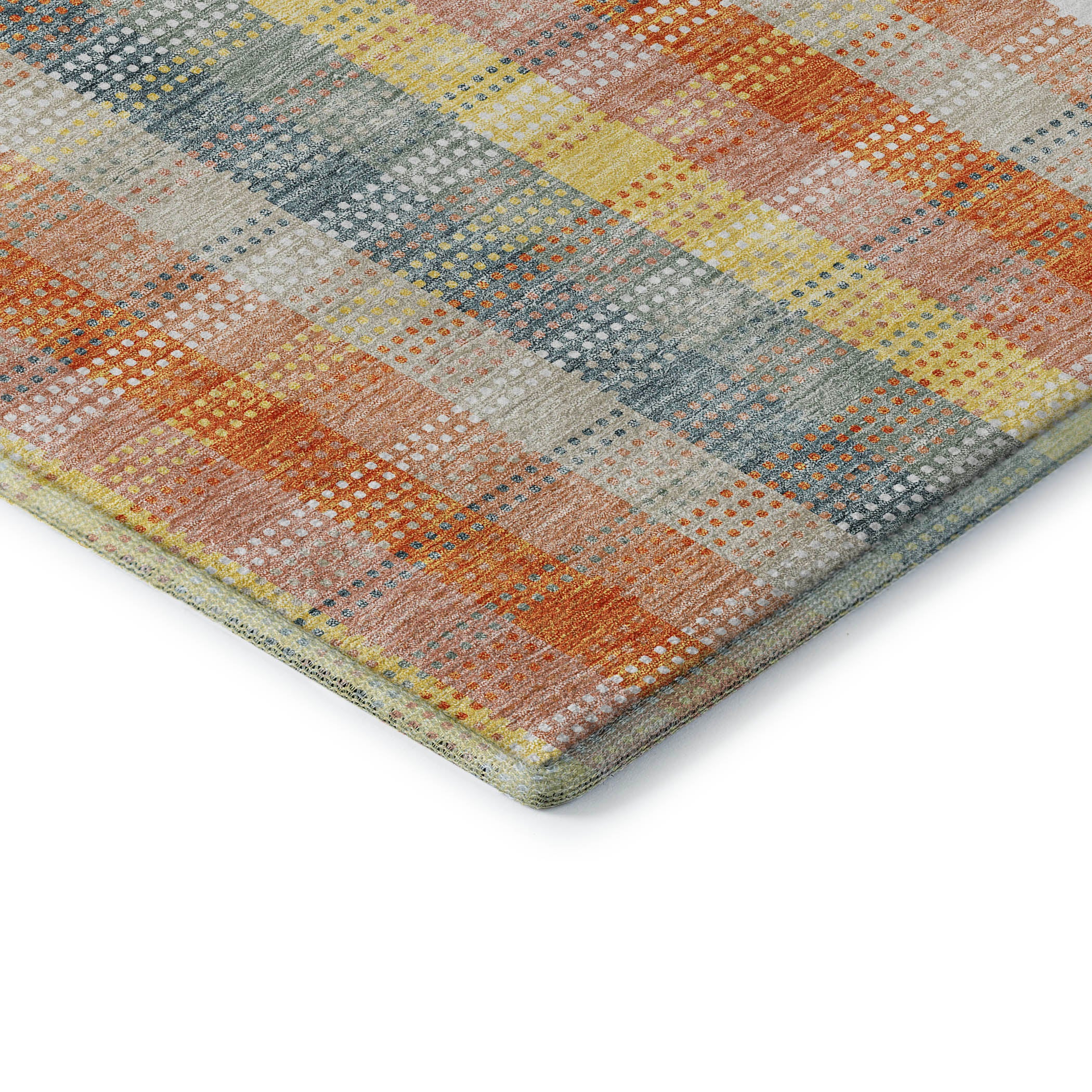 Lisbon Machine Washable Transitional Peach Orange Rug 1'8" x 2'6" #shape_Rectangle