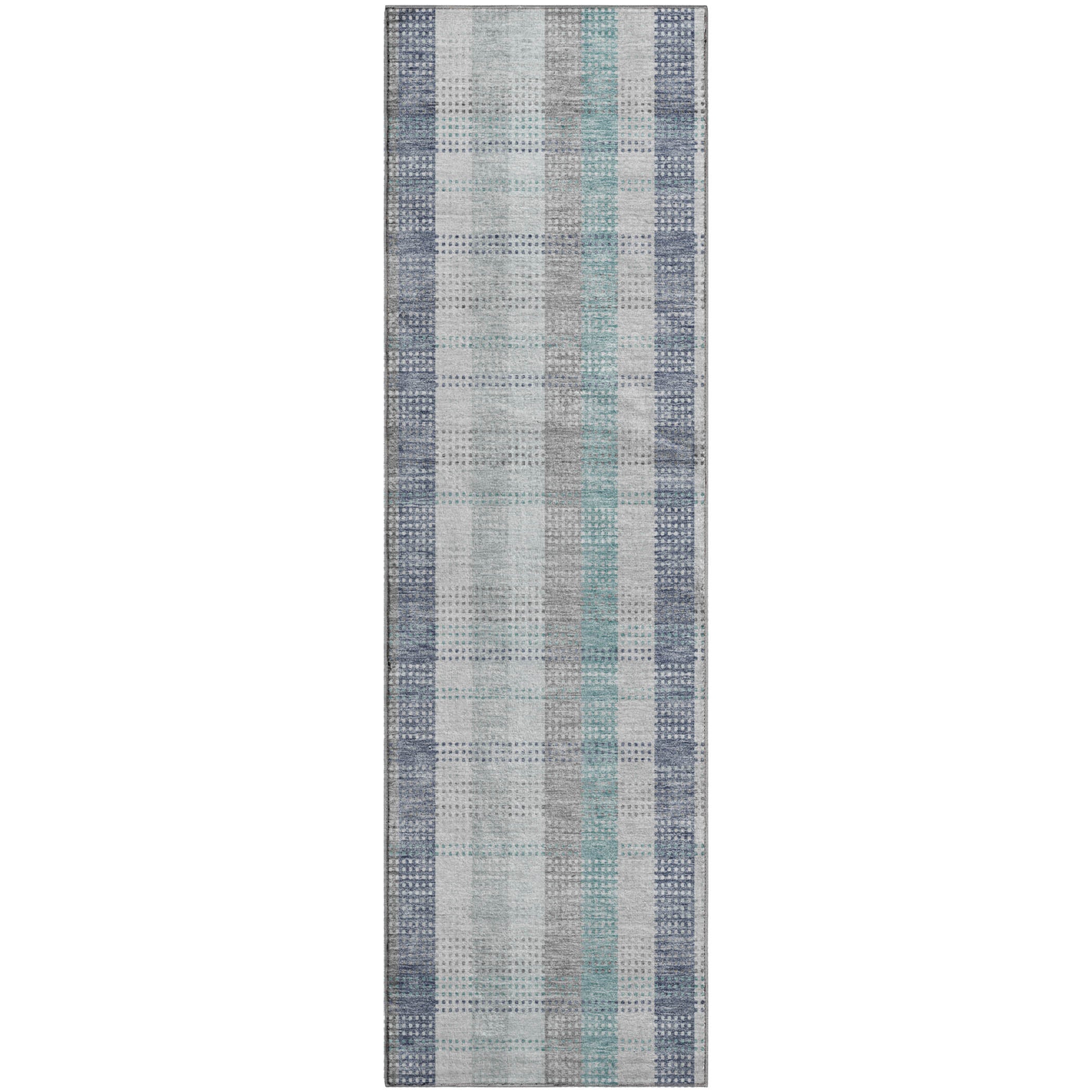 Lisbon Machine Washable Transitional Silver Gray Rug 2'3" x 7'6" #shape_Runner