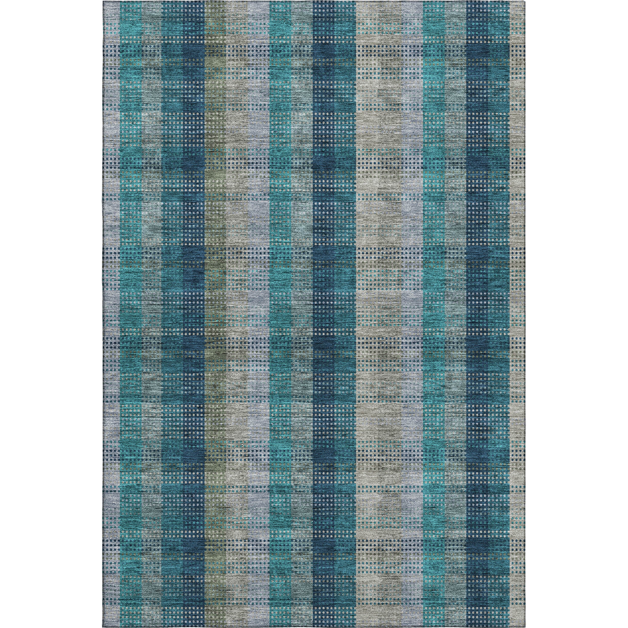 Lisbon Machine Washable Transitional Teal Rug 2'6" x 3'10" #shape_Rectangle