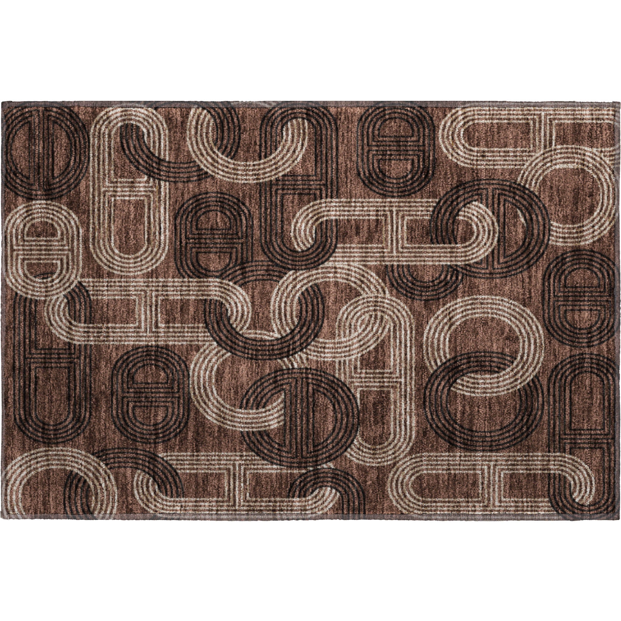Bruges Machine Washable Transitional Chocolate Brown Rug 1'8" x 2'6" #shape_Rectangle
